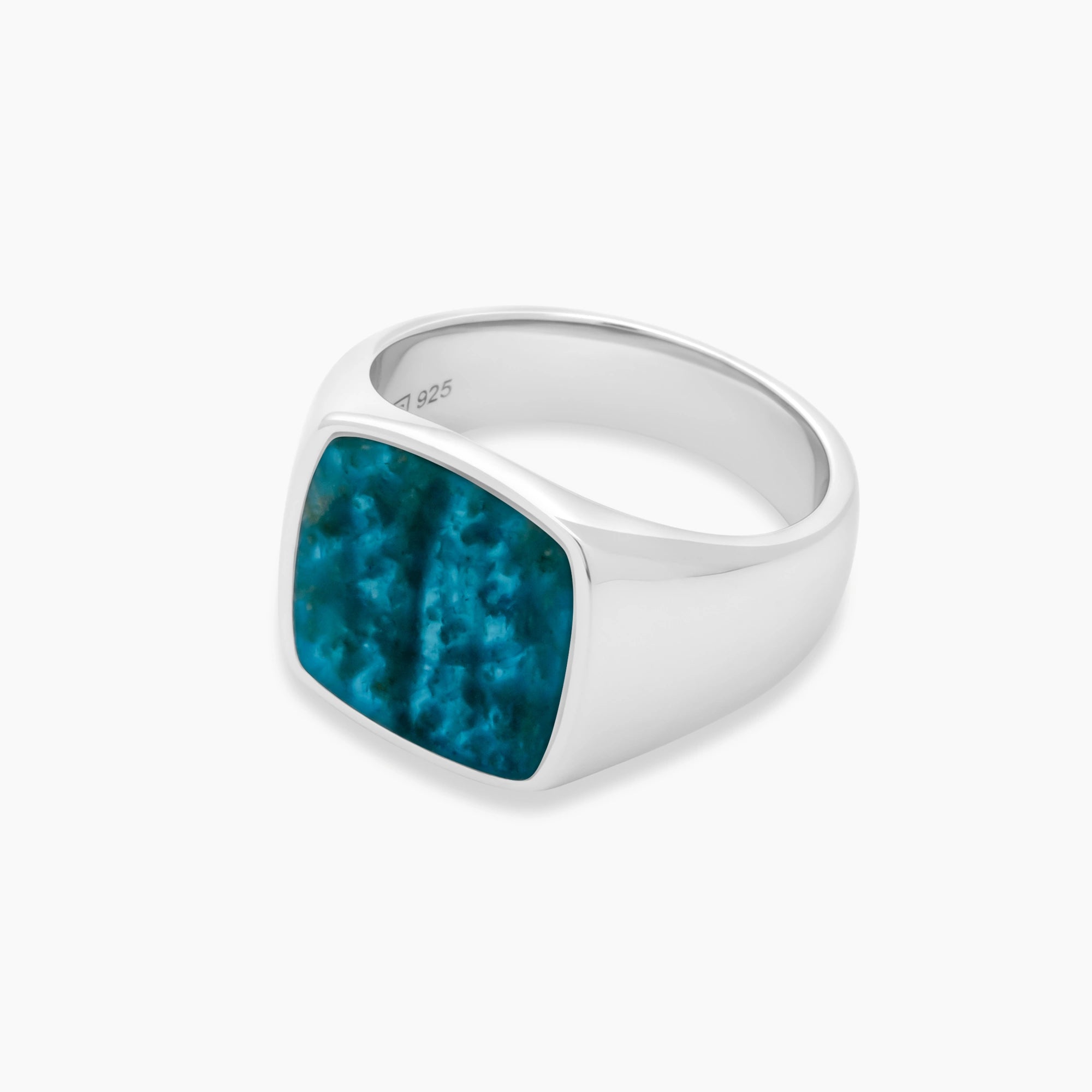Apatite Signet Ring 17mm Sterling Silver - Side