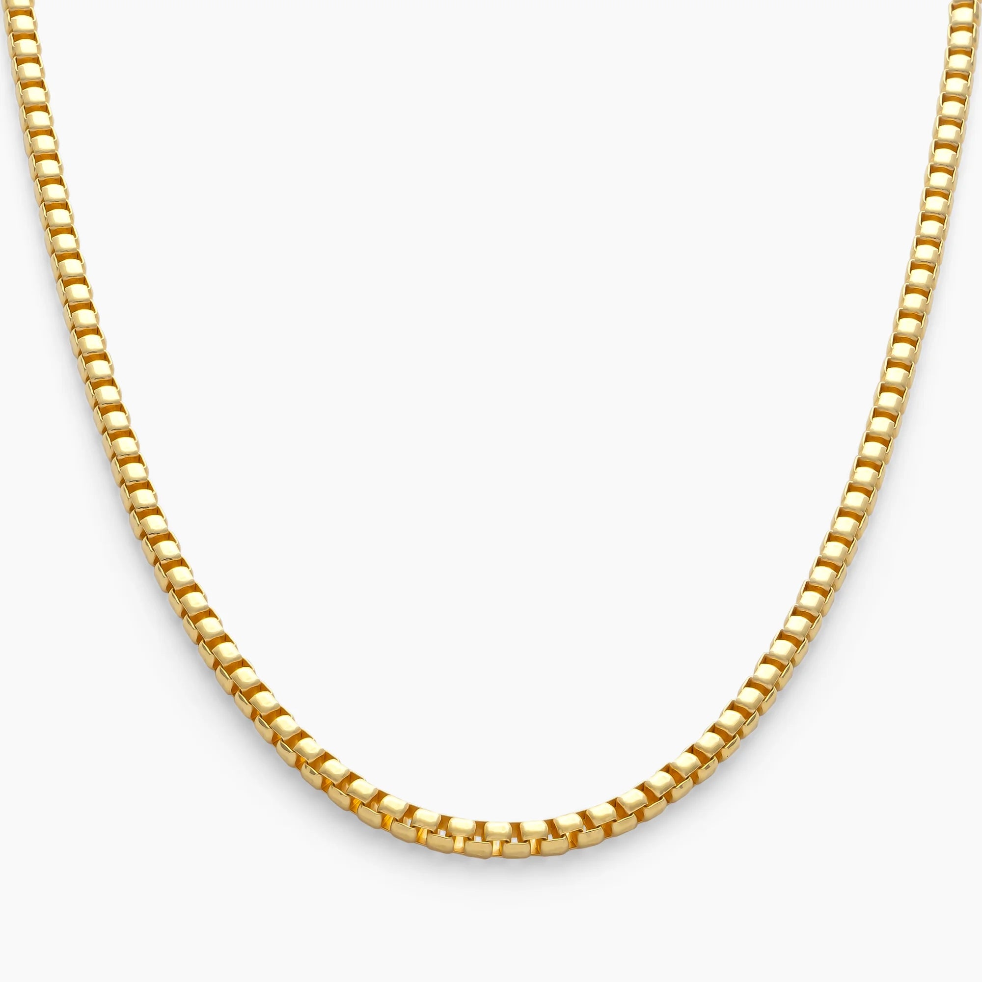 Box Chain 3mm in 18k Gold Vermeil