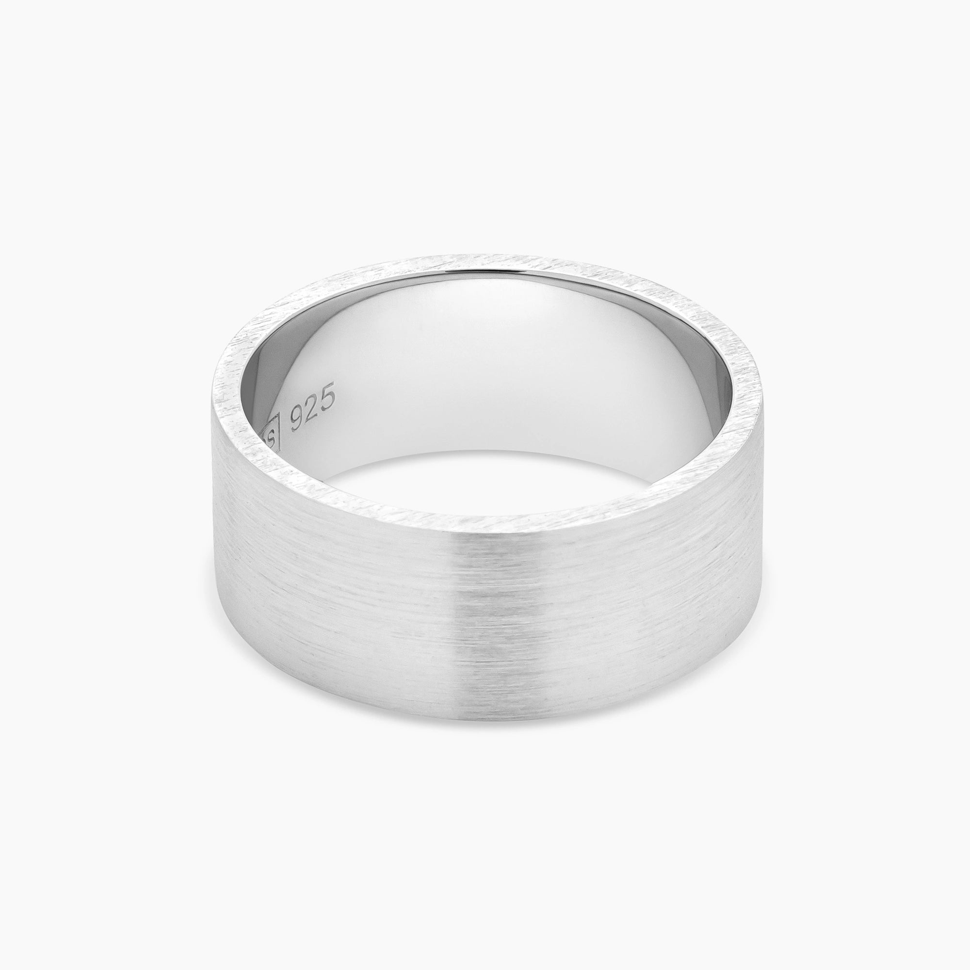 Brushed 10mm Ring Sterling Silver - Front