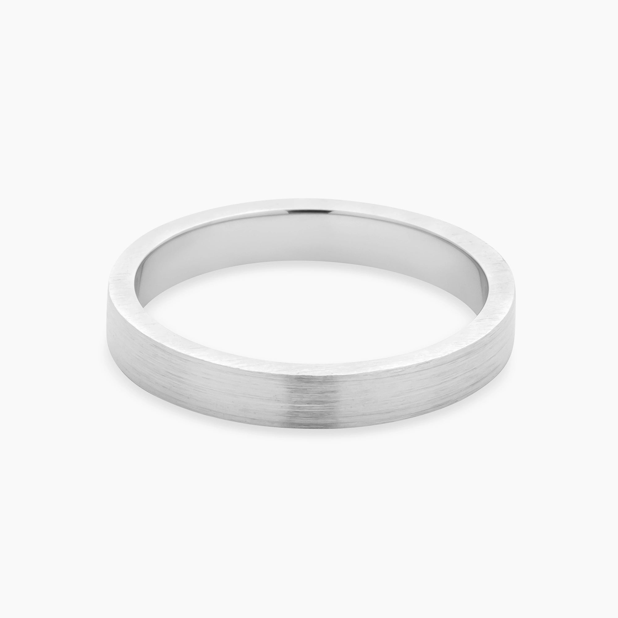 Brushed 4mm Ring Sterling Silver - Front