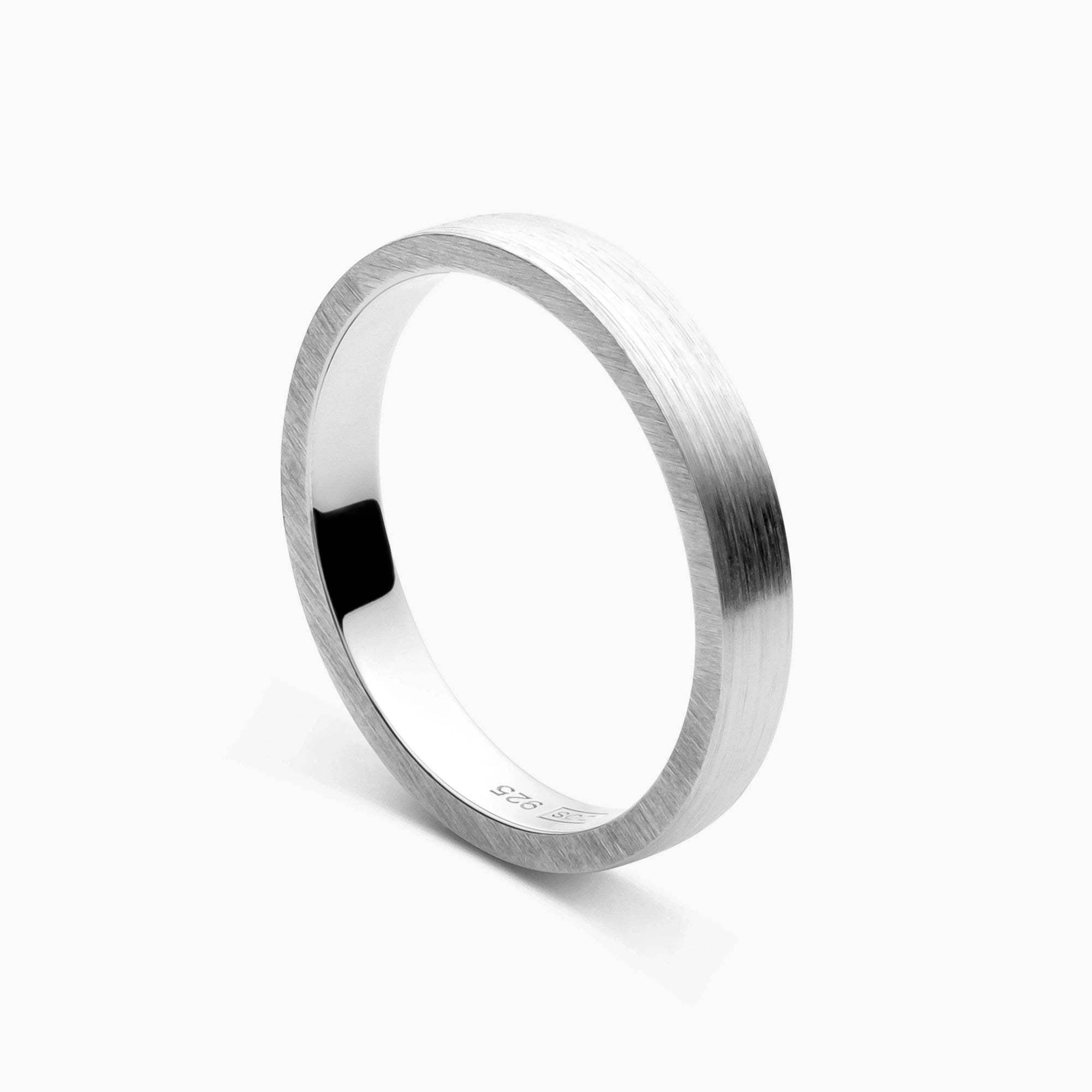 Brushed 4mm Ring Sterling Silver