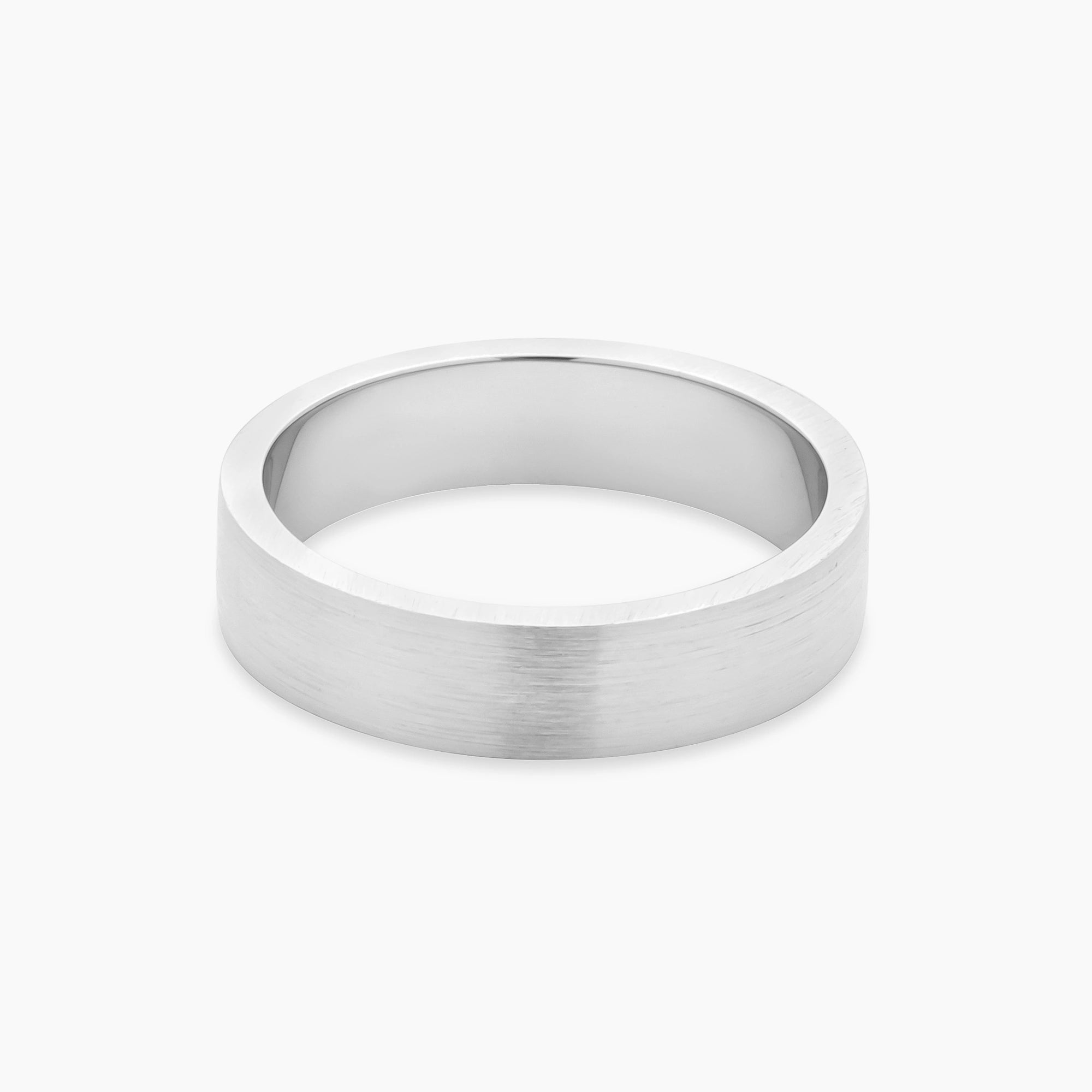 Brushed 6mm Ring Sterling Silver - Front