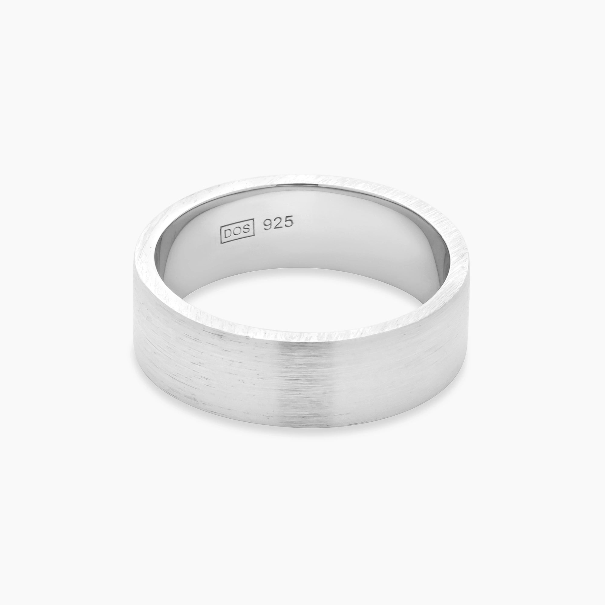 Brushed 8mm Ring Sterling Silver - Front
