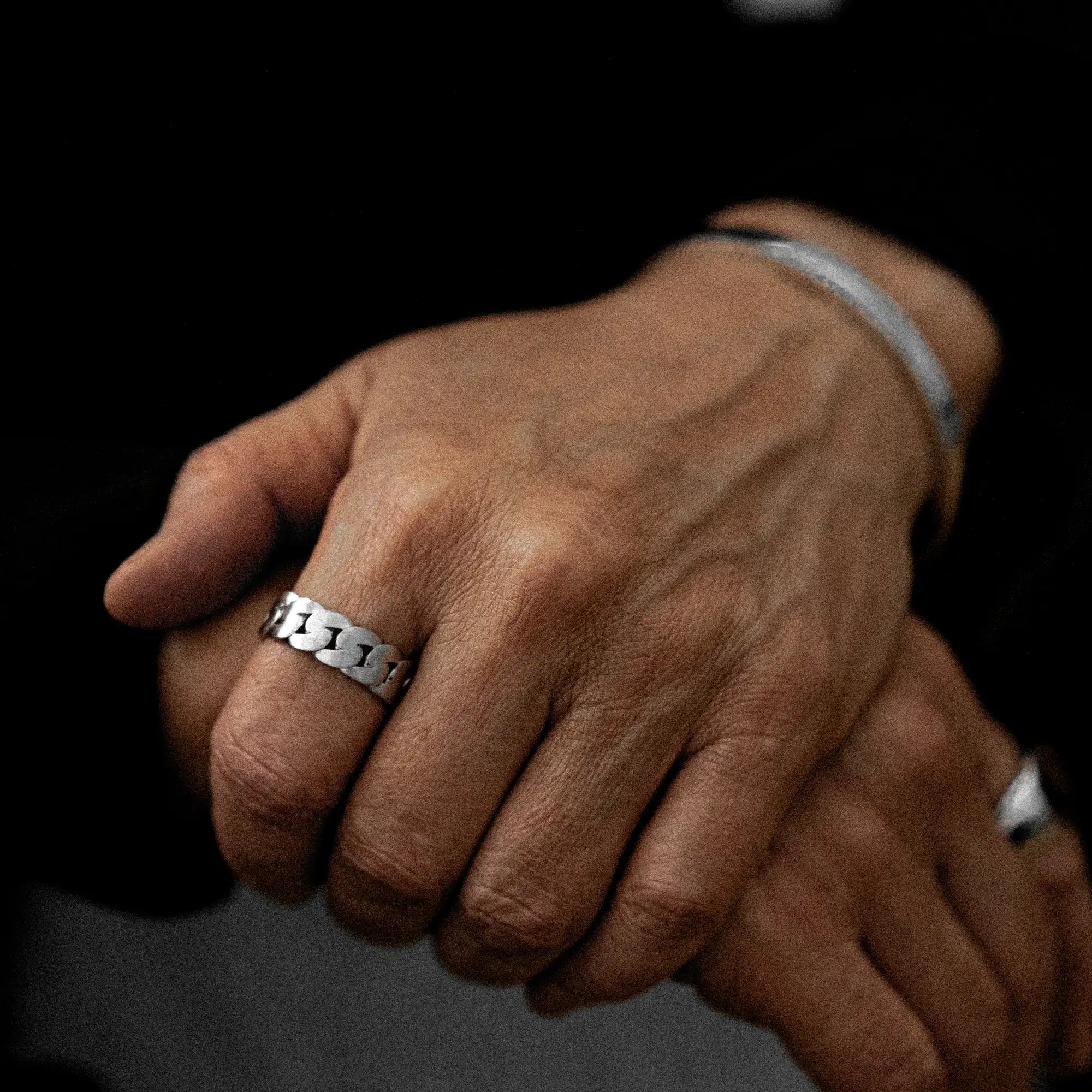 Brushed Cuban Ring 925 Sterling Silver