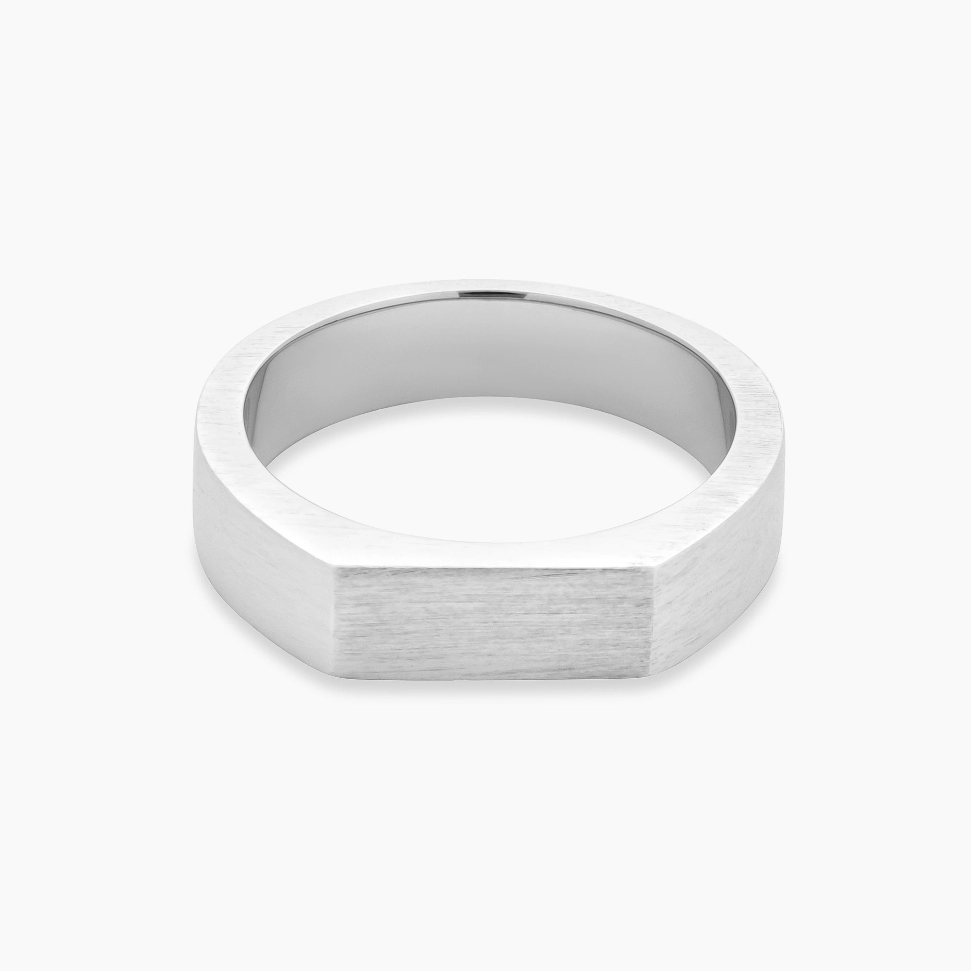 Brushed Mini Signet Ring Sterling Silver