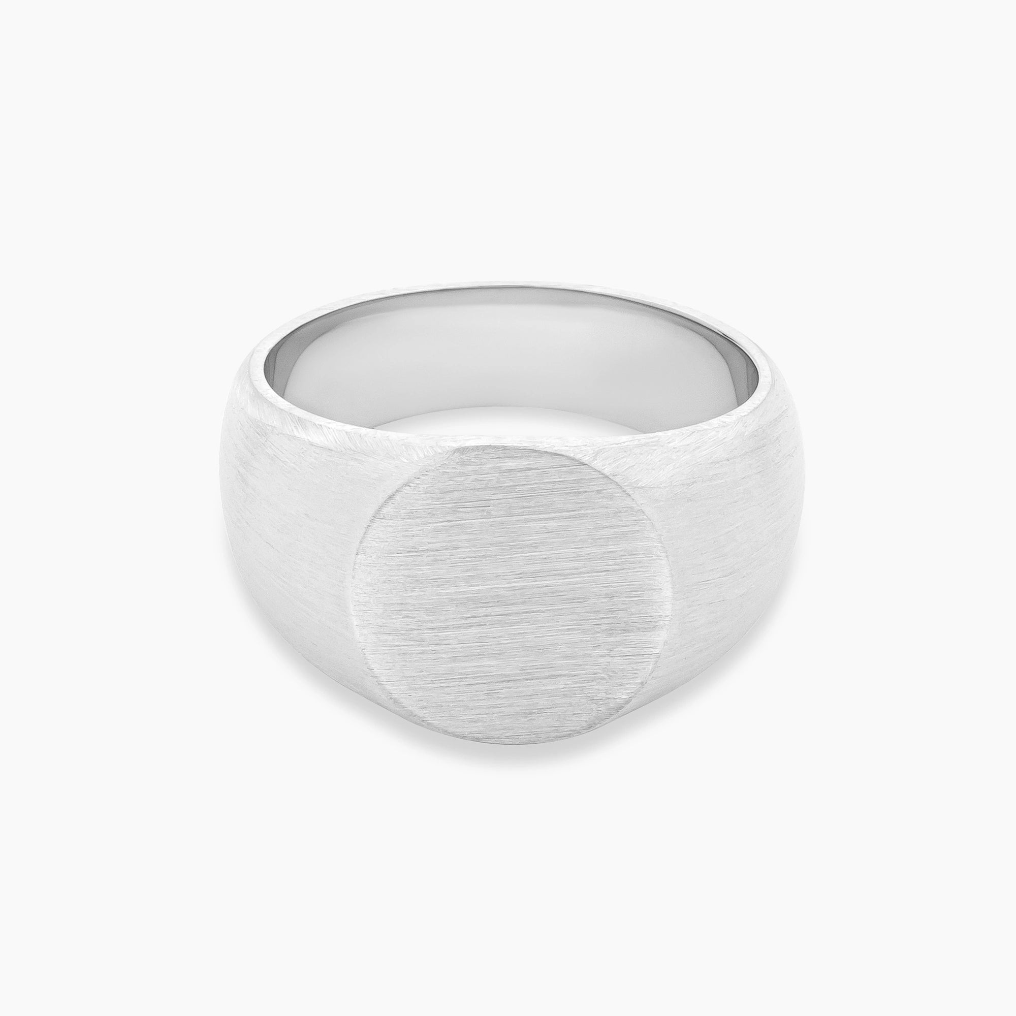 Brushed Oval Signet Ring Sterling Silver