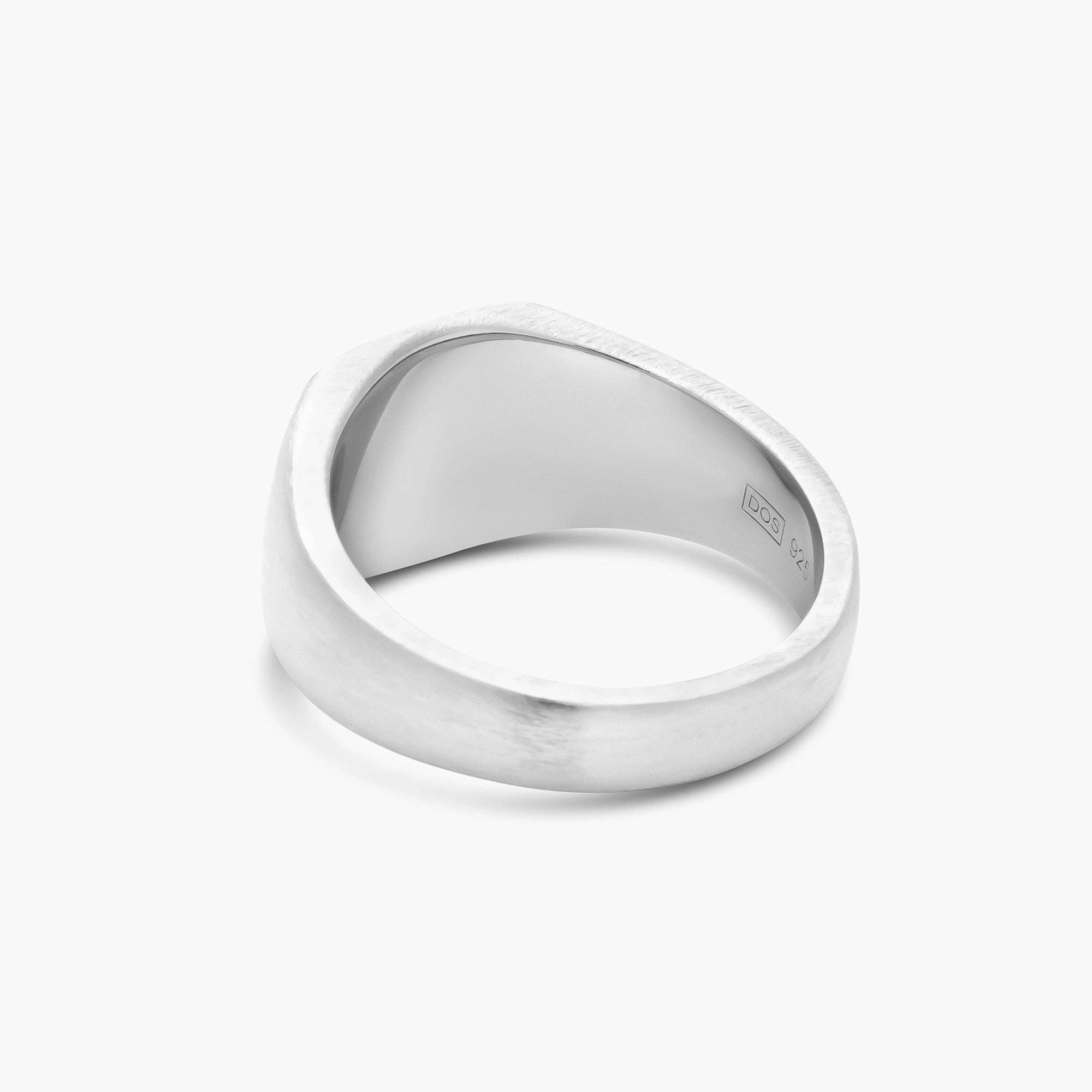 Brushed Signet Ring Sterling Silver - Back