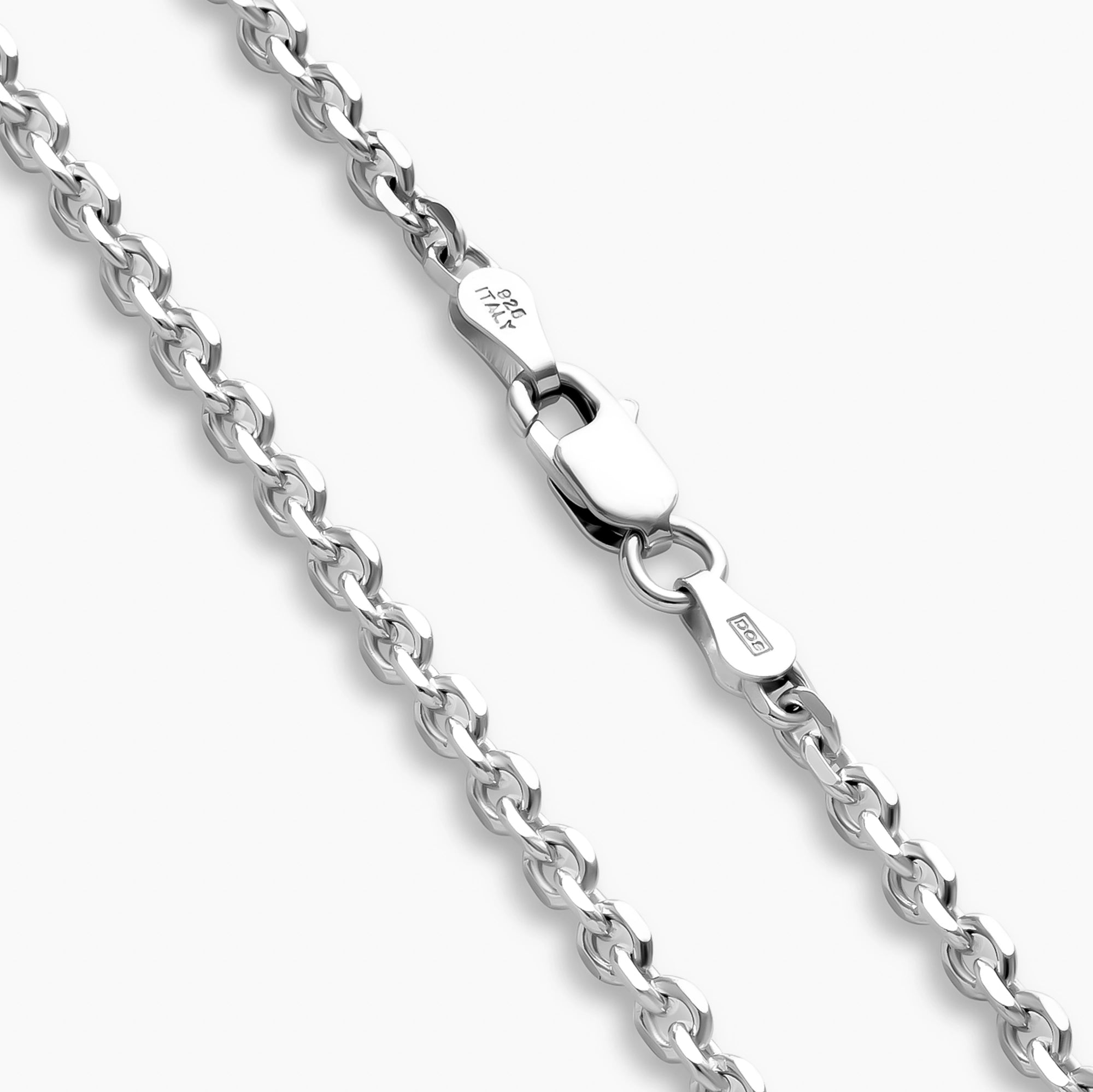 Lobster Clasp on 2mm Sterling Silver Cable Chain