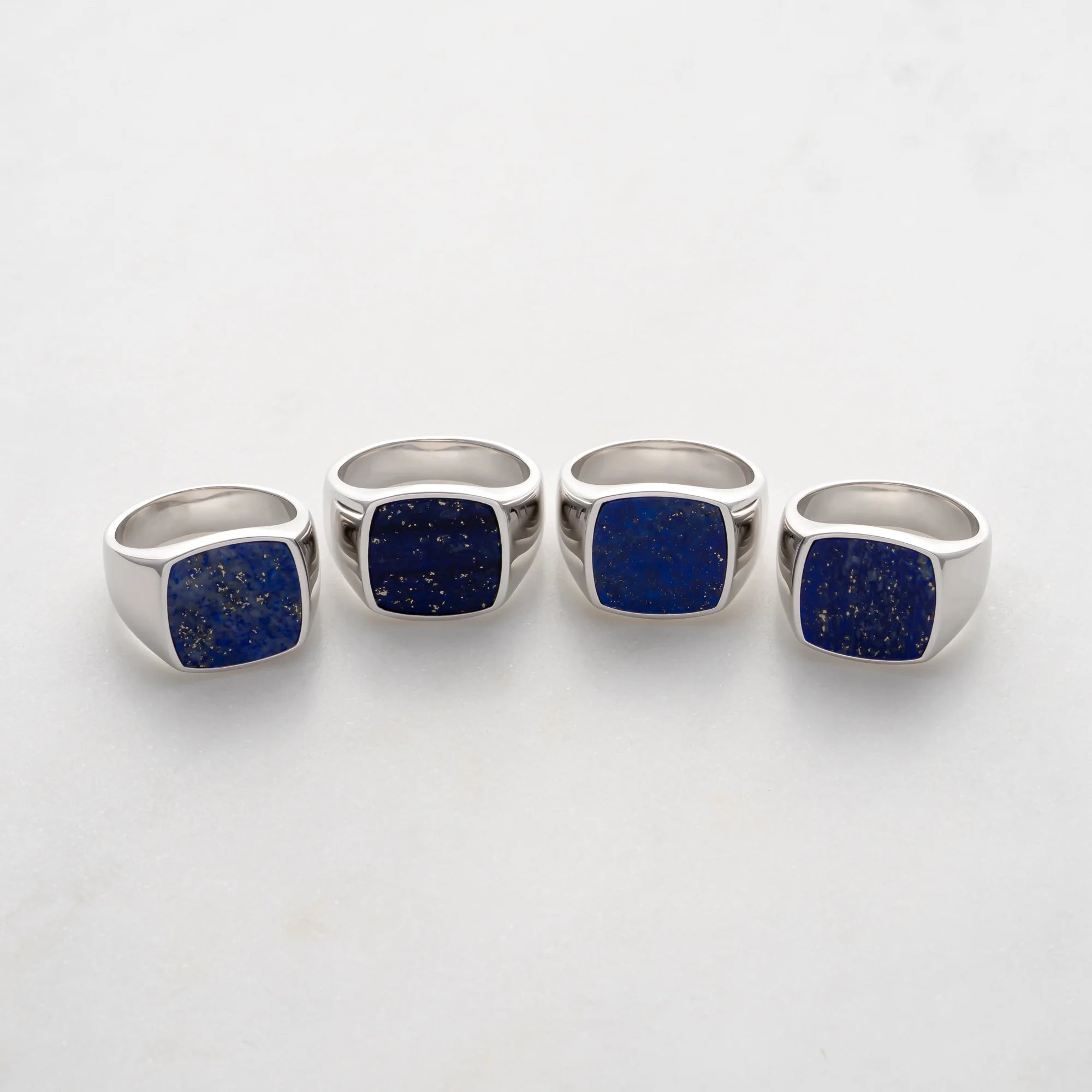Collection of Sterling Silver Lapis Lazuli Signet Rings