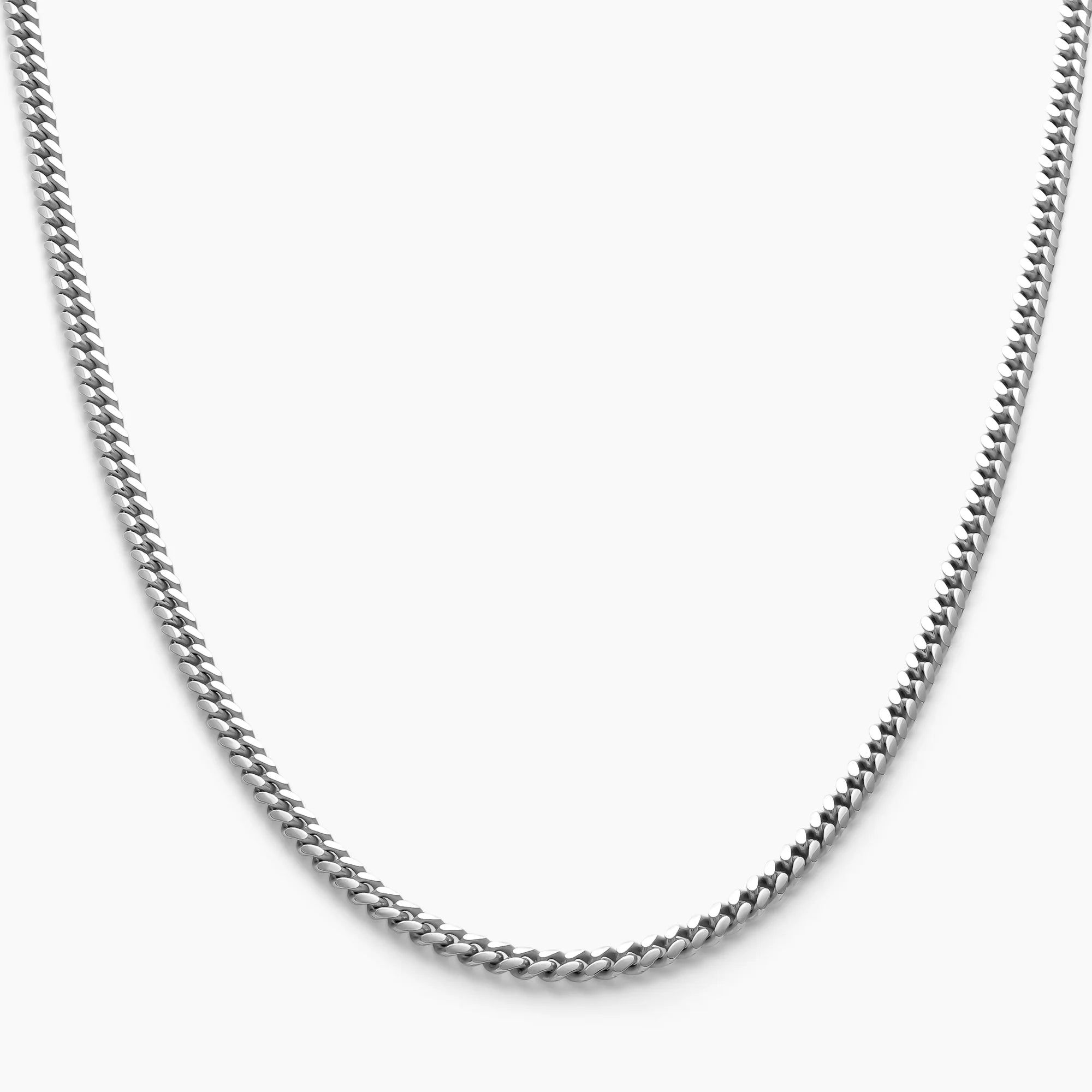 Cuban Link Chain 3mm Men's Sterling Silver Chain - Main Image