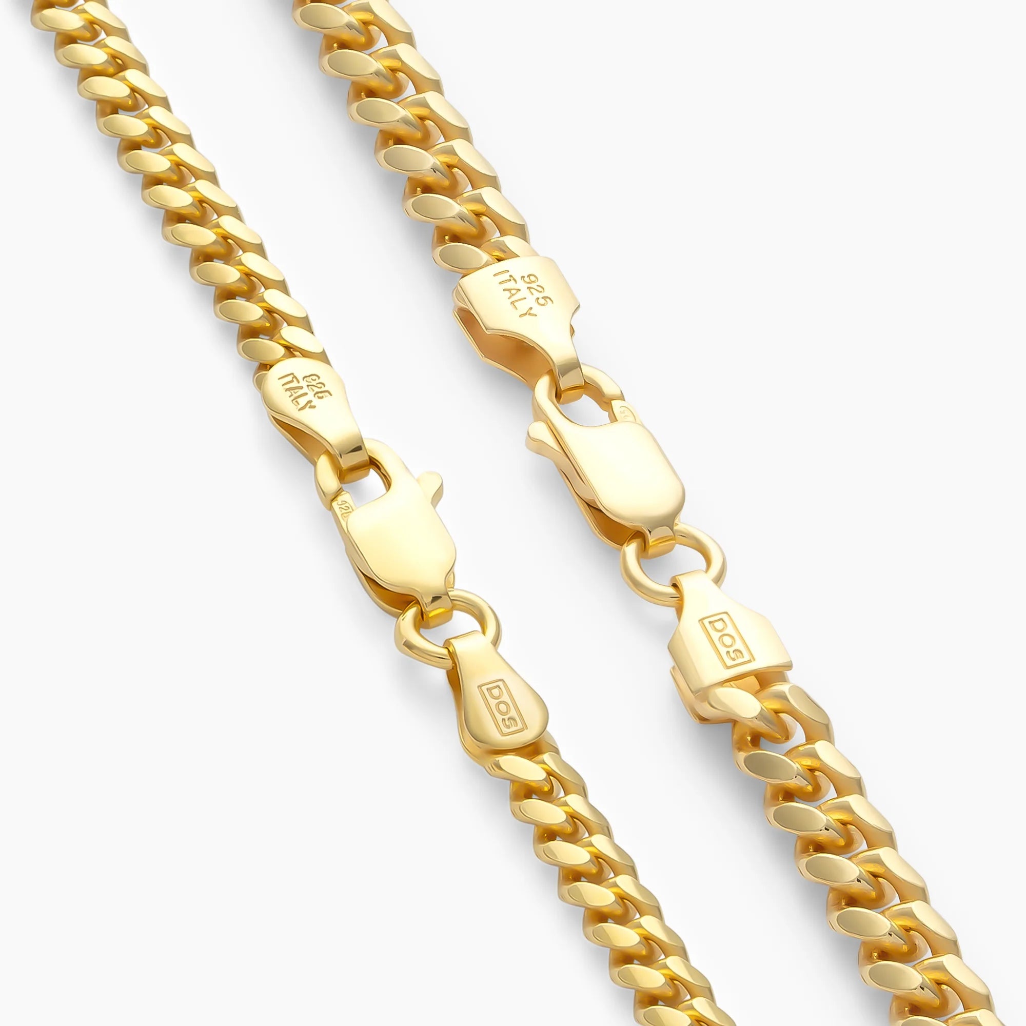 Clasps on the Cuban Link Chains in 18k Gold Vermeil