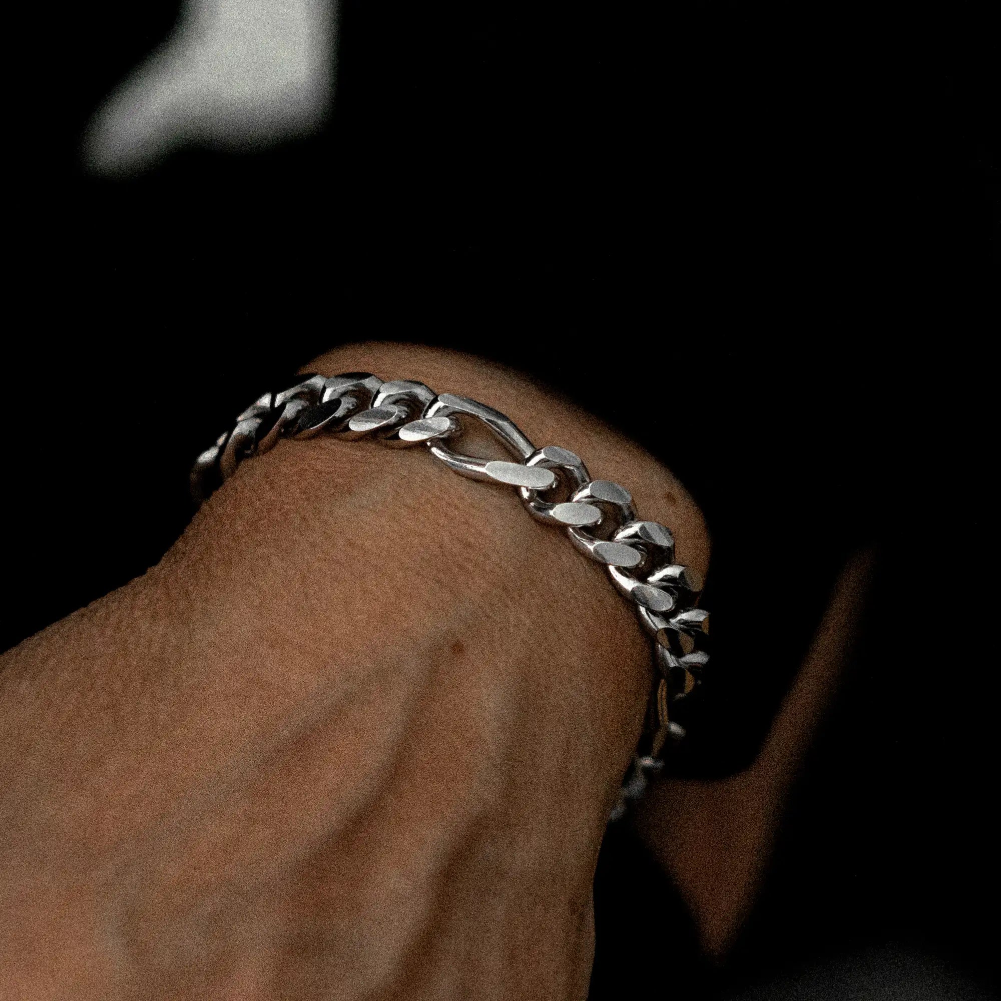 Figaro Bracelet 10mm Sterling Silver