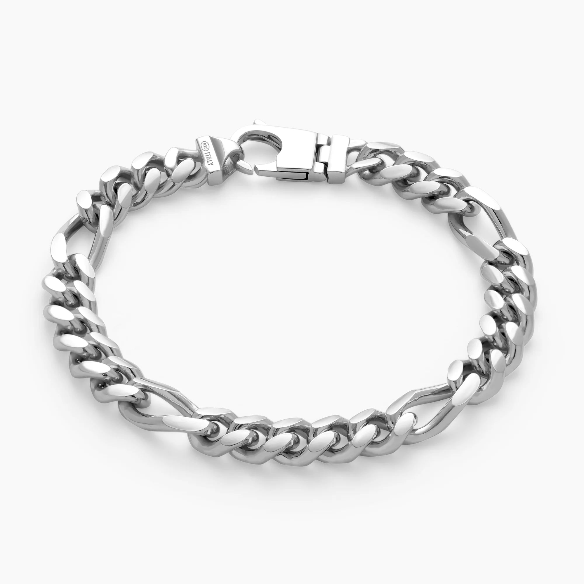 Figaro Bracelet - 8mm - Men's Sterling Silver Bracelet