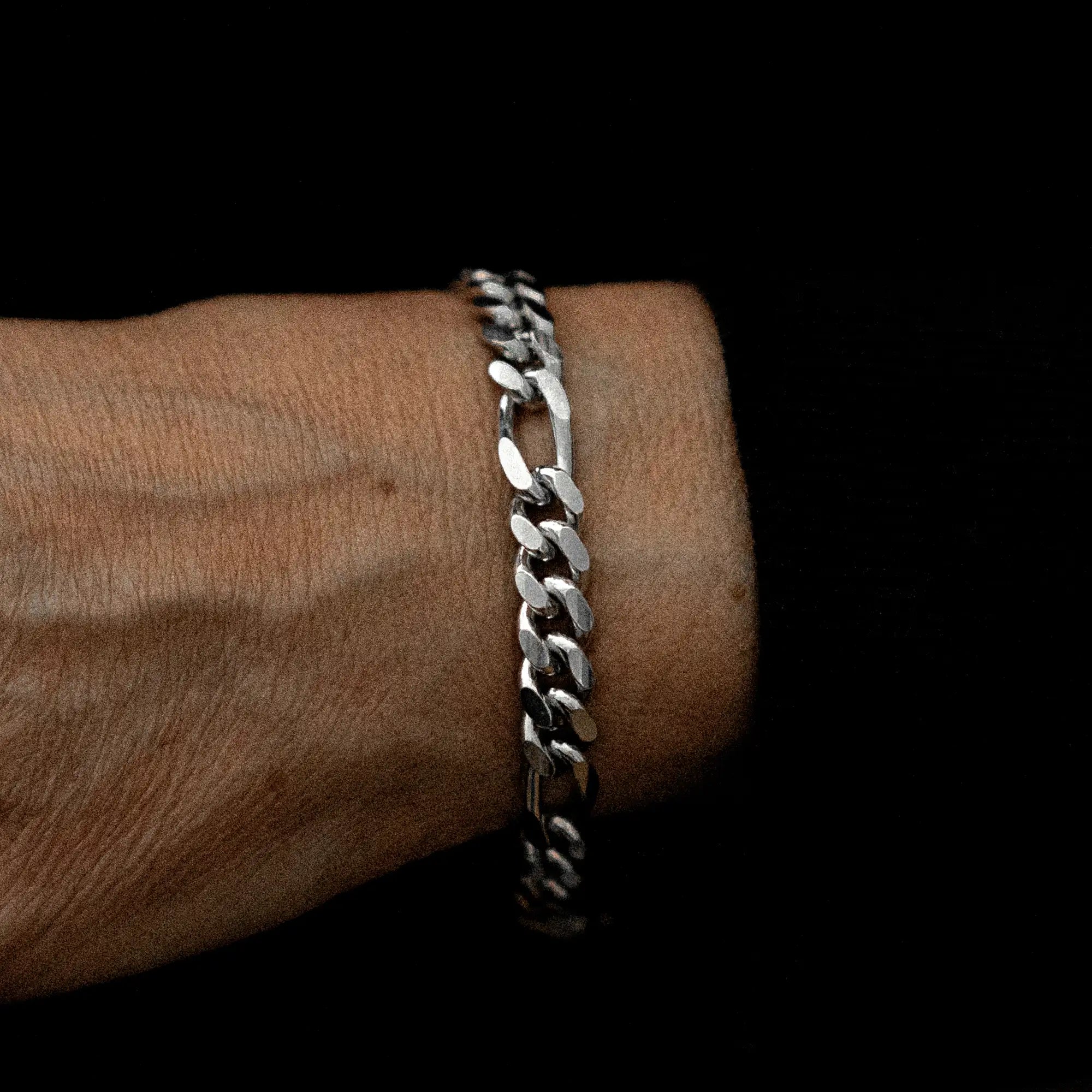 Figaro Bracelet 8mm Sterling Silver
