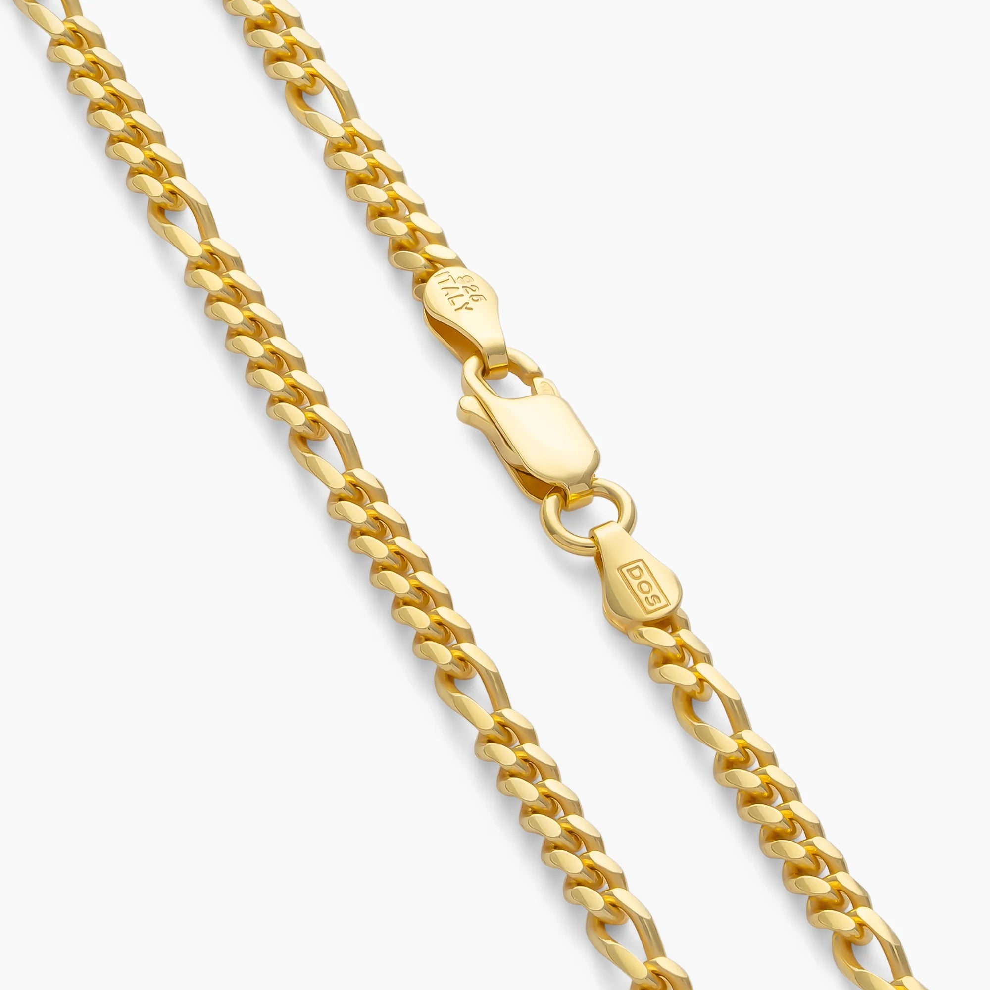Clasp on the 3mm Gold Figaro Chain