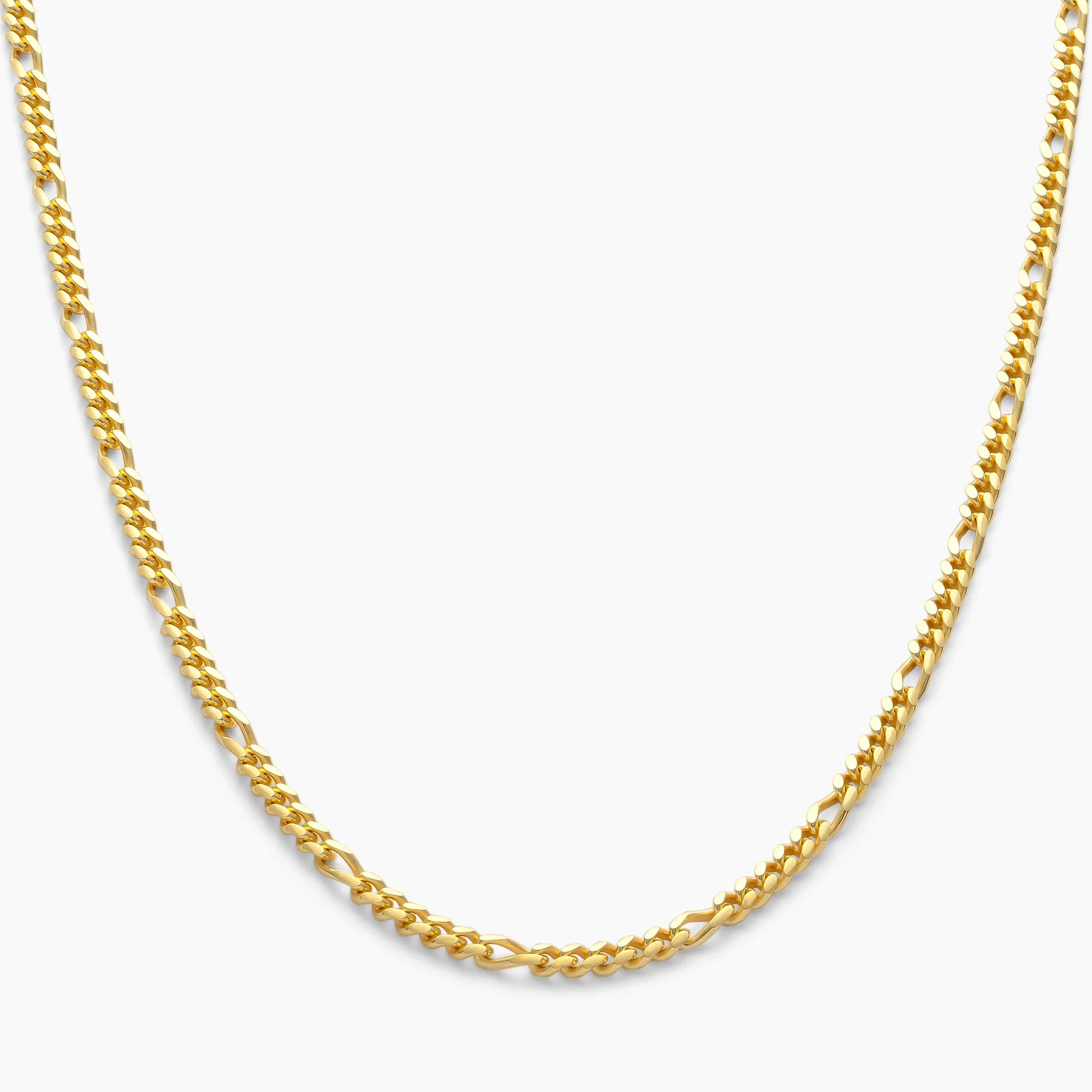 Figaro Chain 3mm in 18k Gold Vermeil