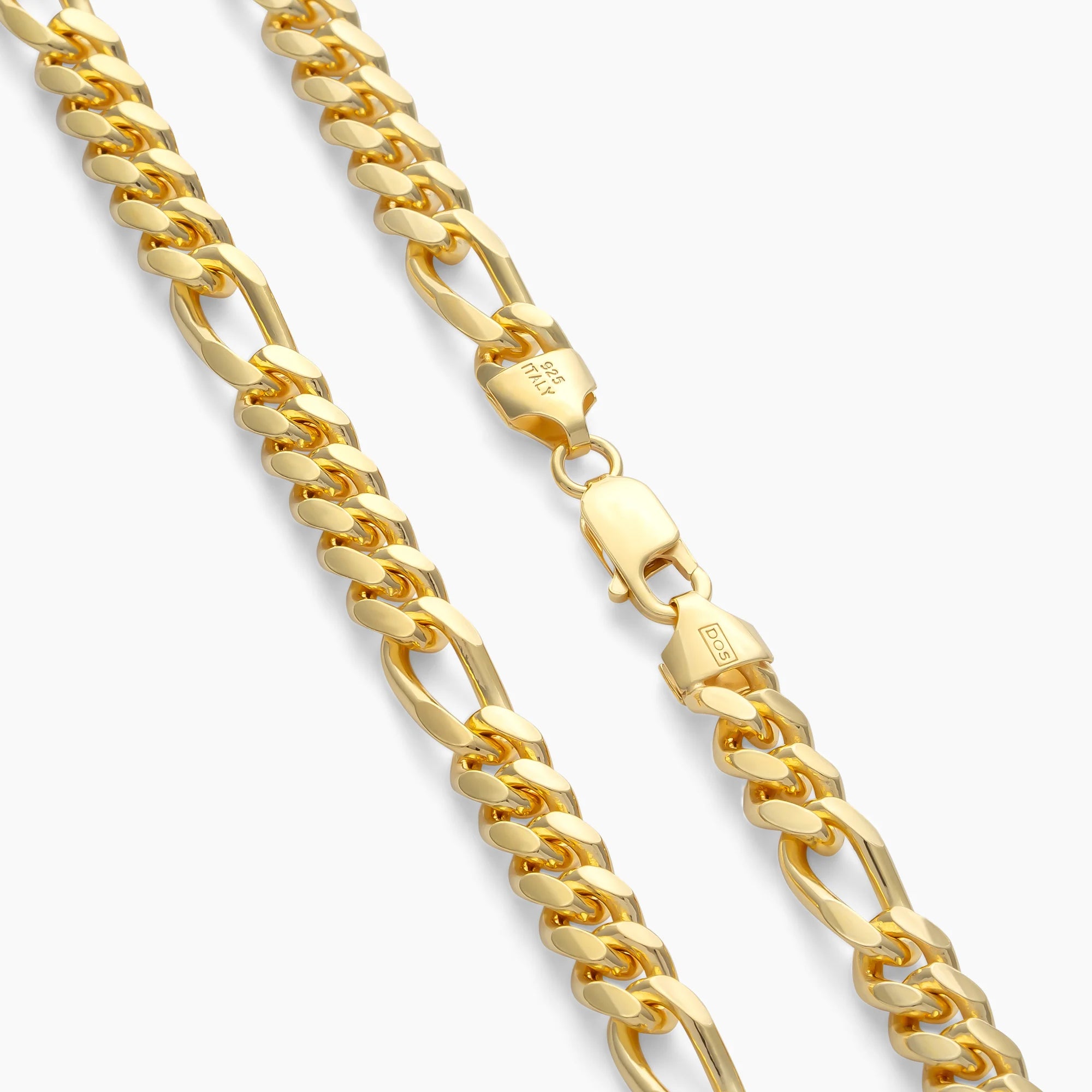 Clasp on the 7mm Gold Figaro Chain