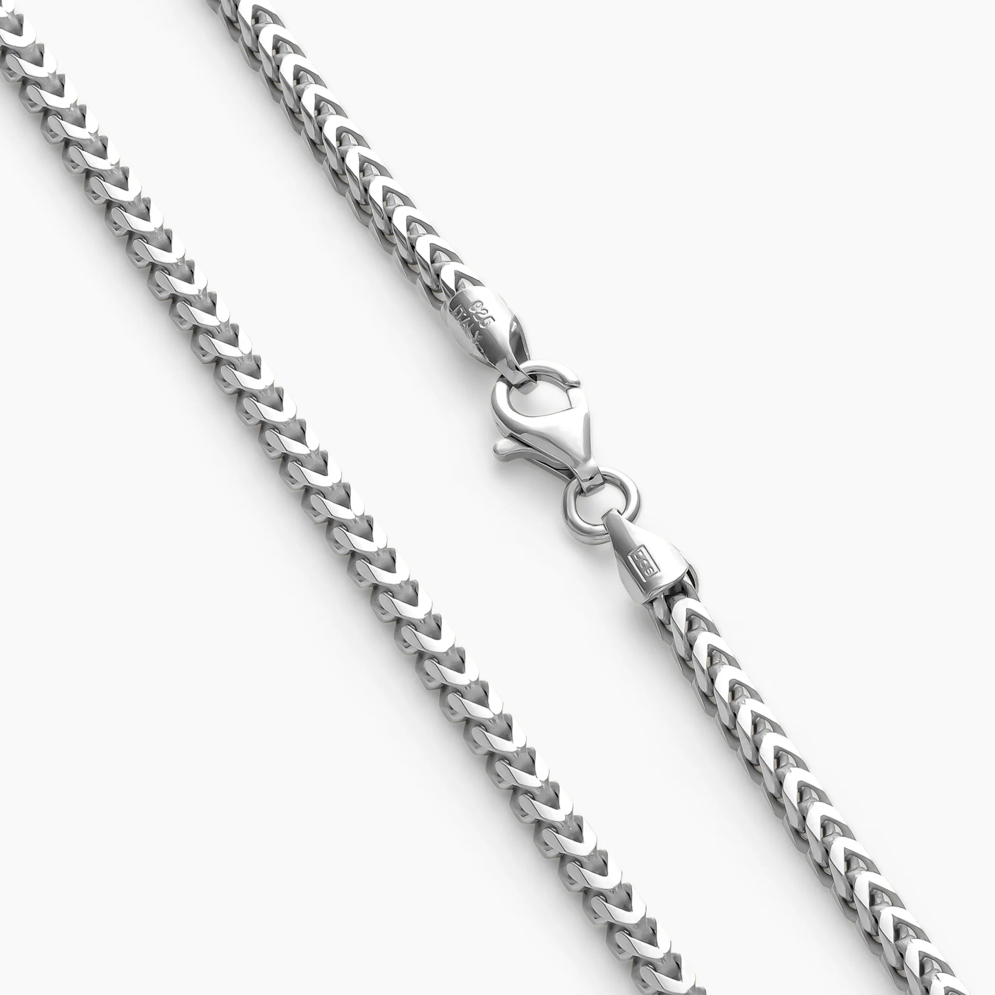 Clasp on the 2.5mm Franco Silver Chain