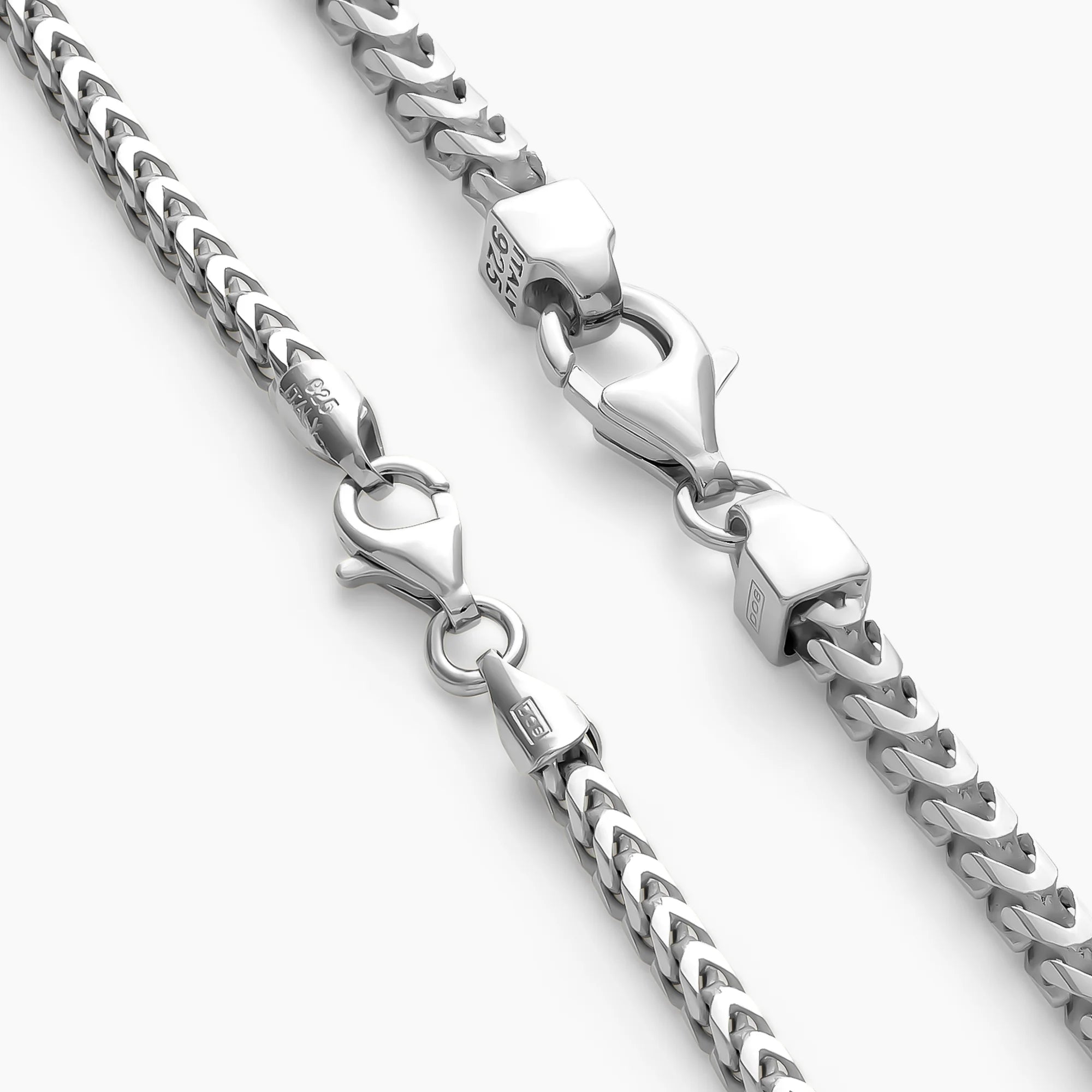 Clasps on the Franco chains in 925 sterling silver