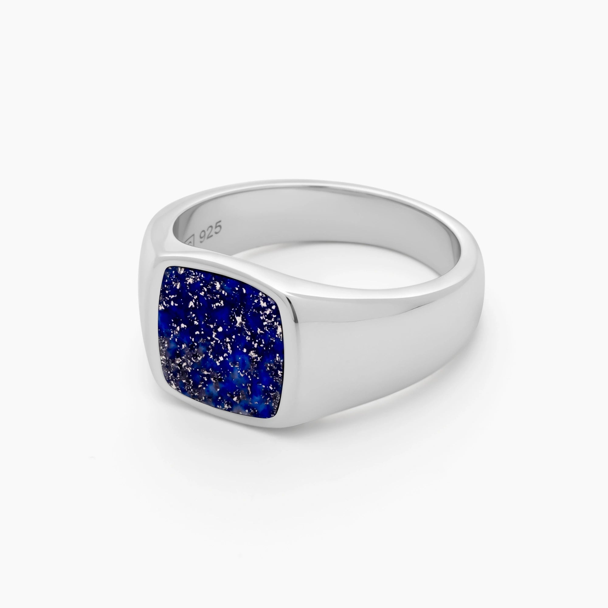 Lapis Lazuli Signet Ring 12mm Sterling Silver - Side