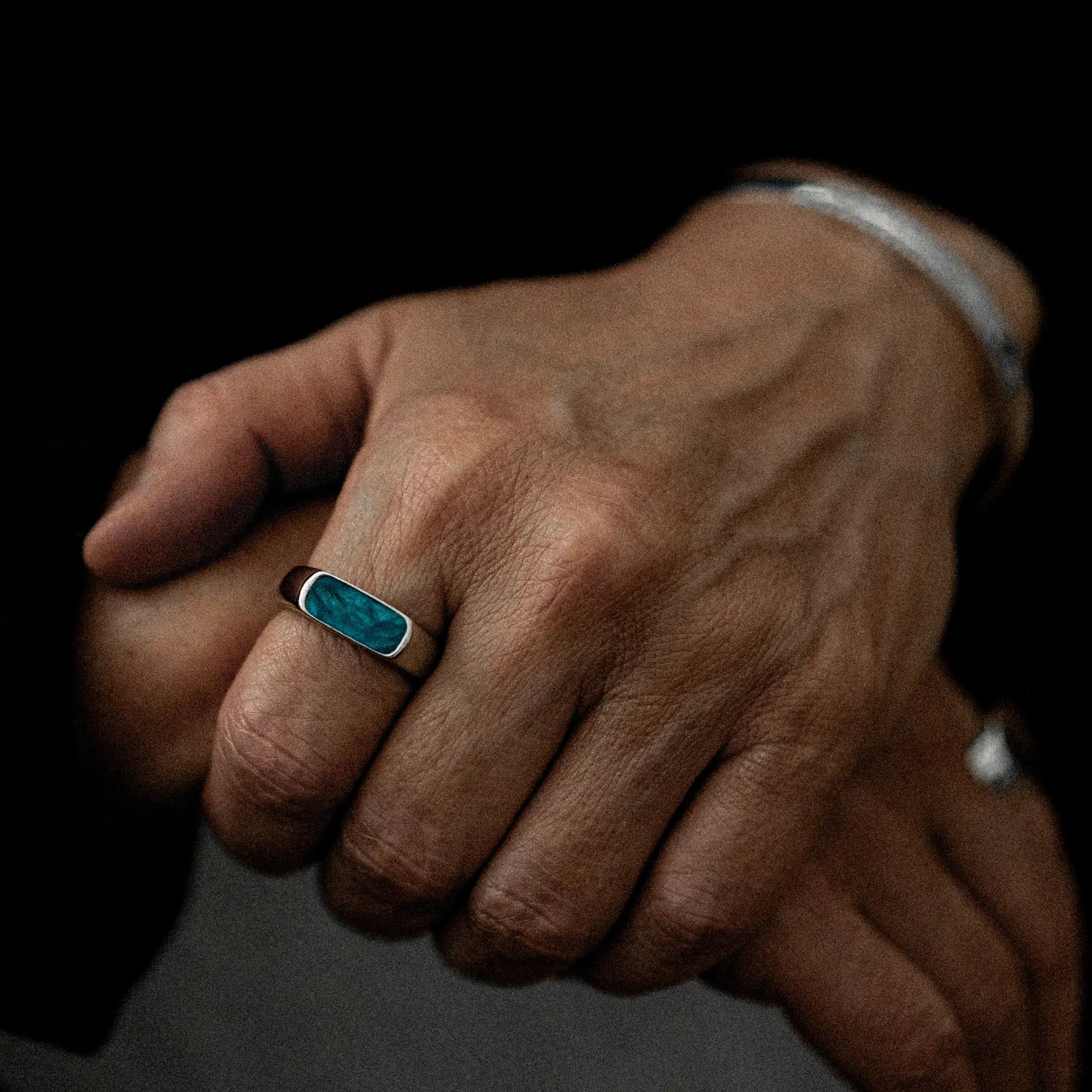 Mini Apatite Signet Ring Sterling Silver