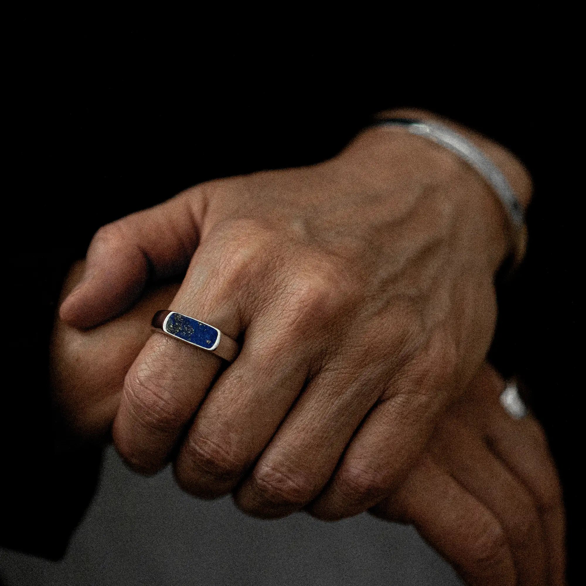 Mini Lapis Signet Ring Sterling Silver
