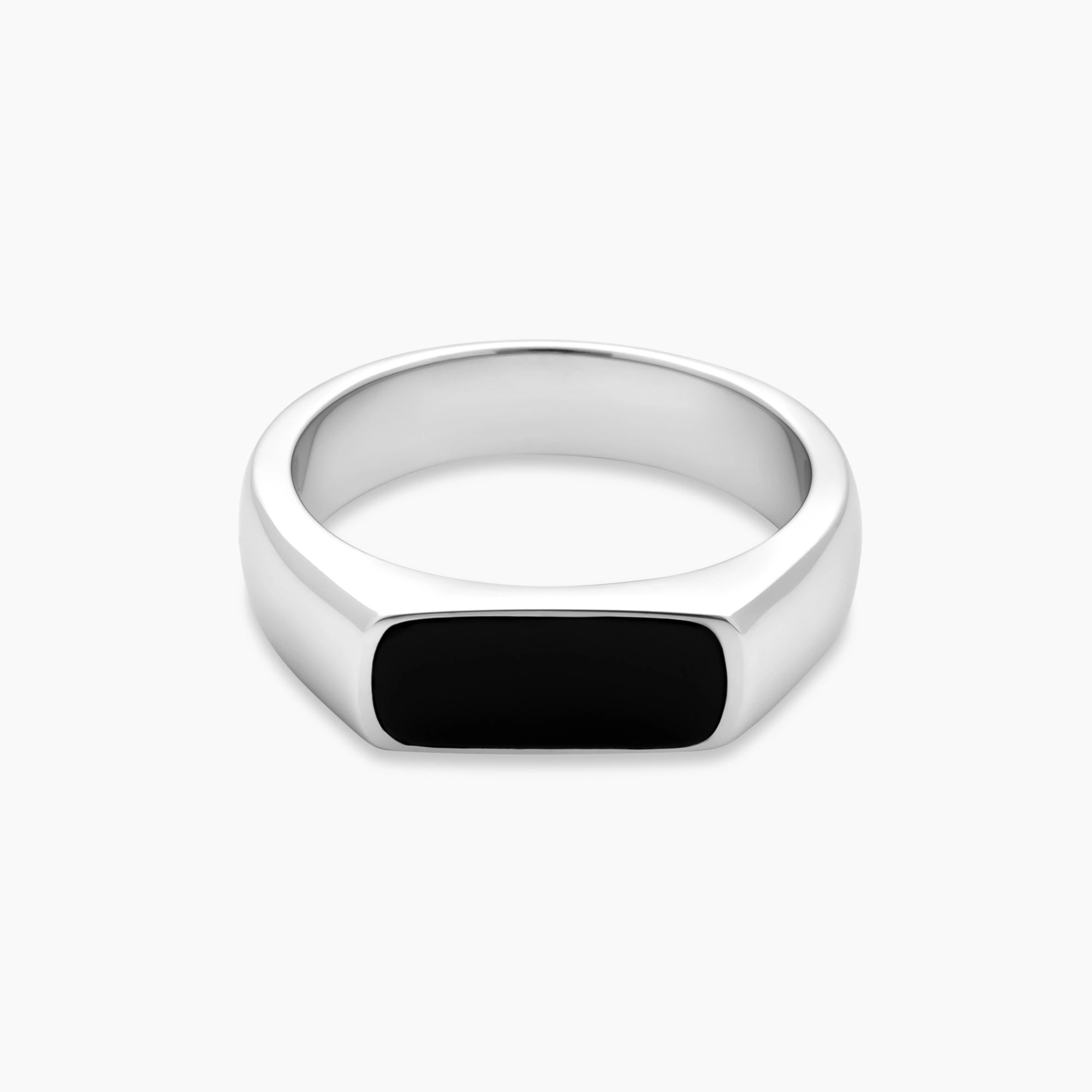 Mini Onyx Signet Ring Sterling Silver