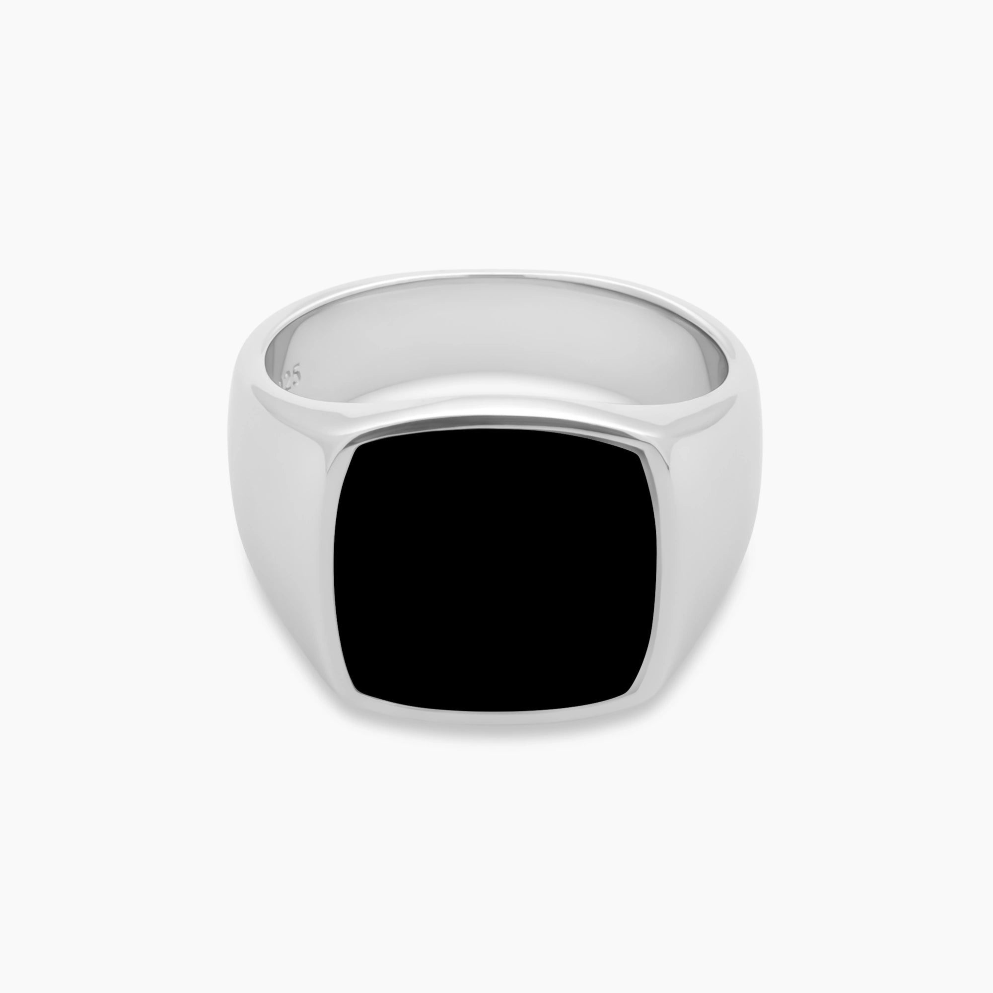 Onyx Signet Ring 17mm Sterling Silver