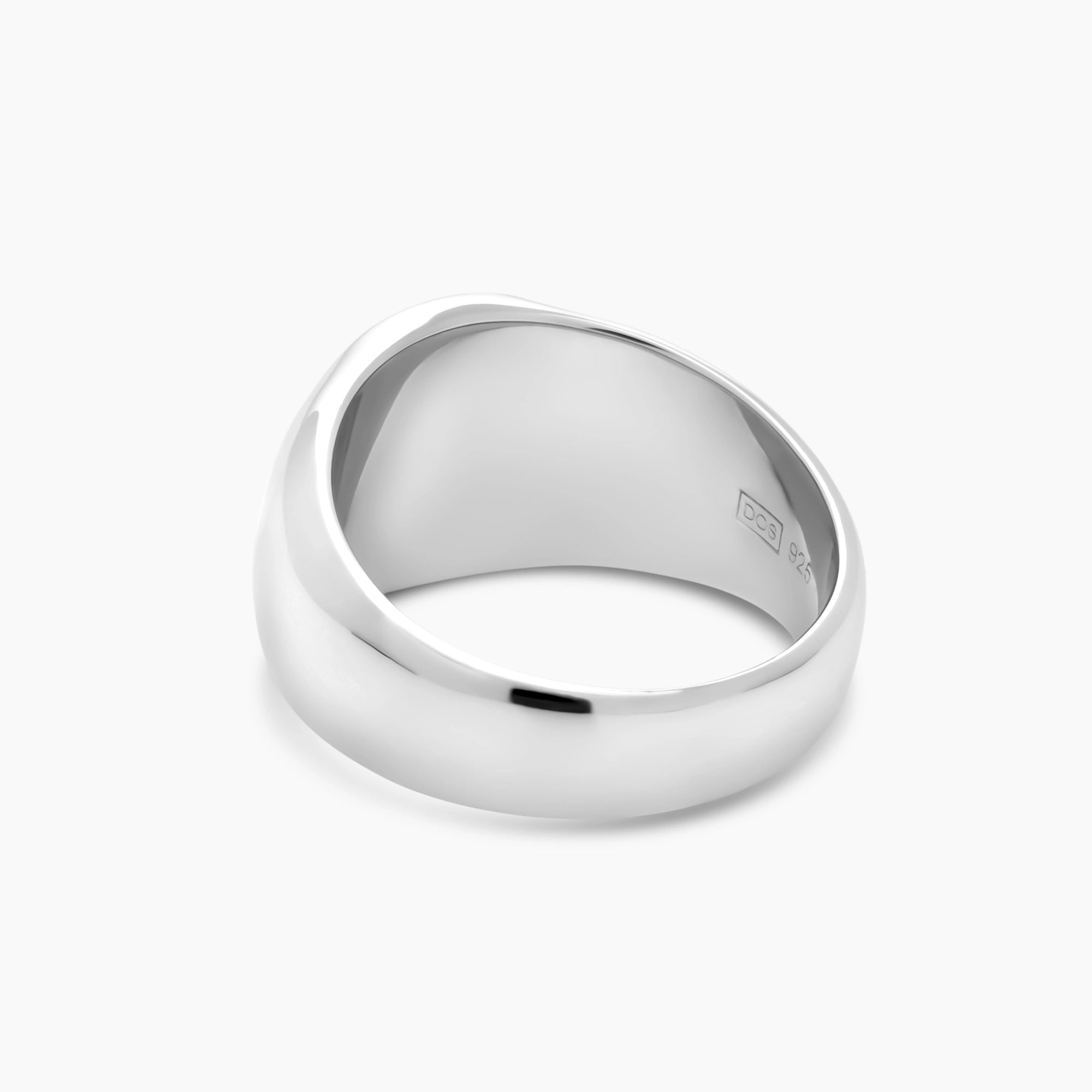 Oval Apatite Signet Ring 15mm Sterling Silver - Back