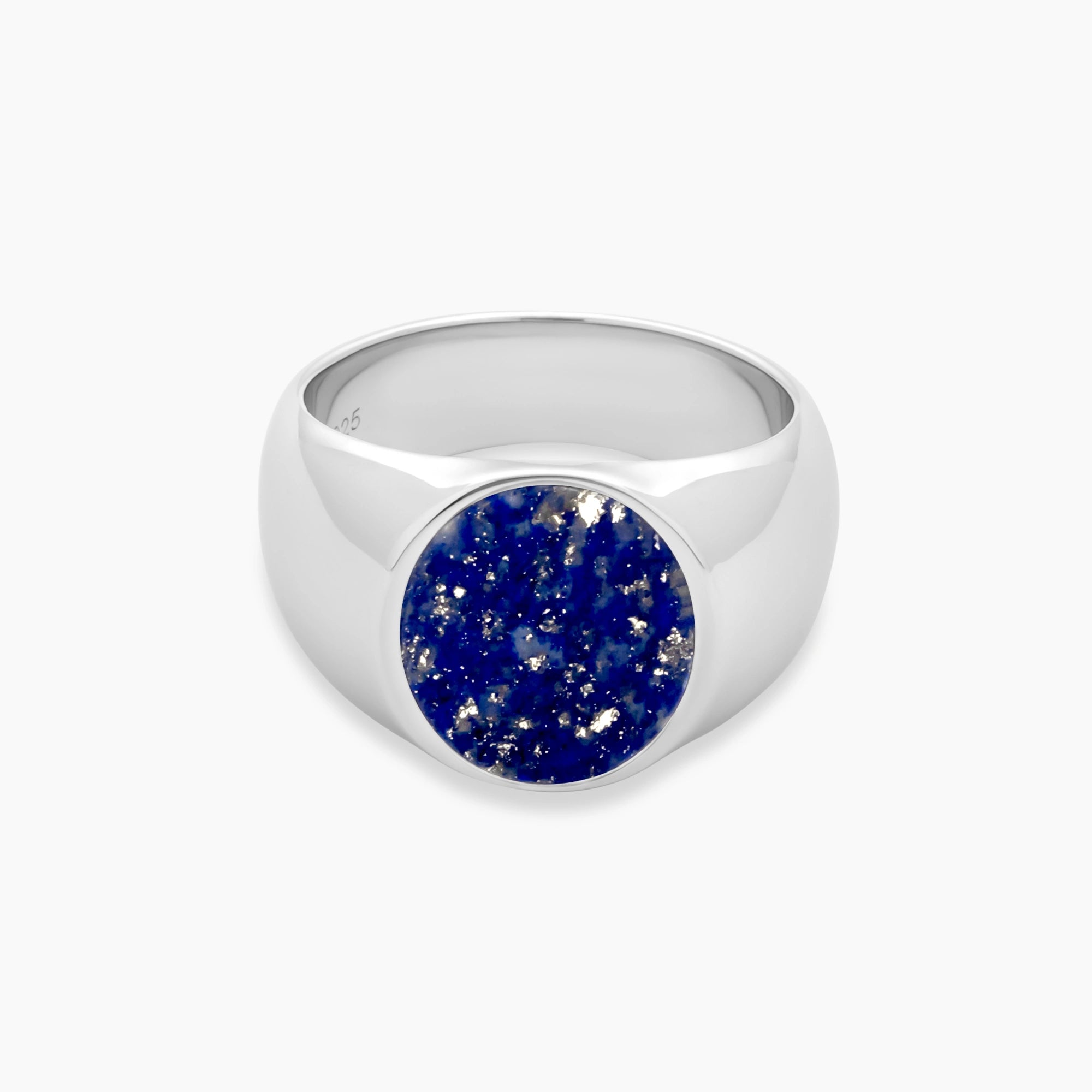 Oval Lapis Lazuli Signet Ring 15mm Sterling Silver