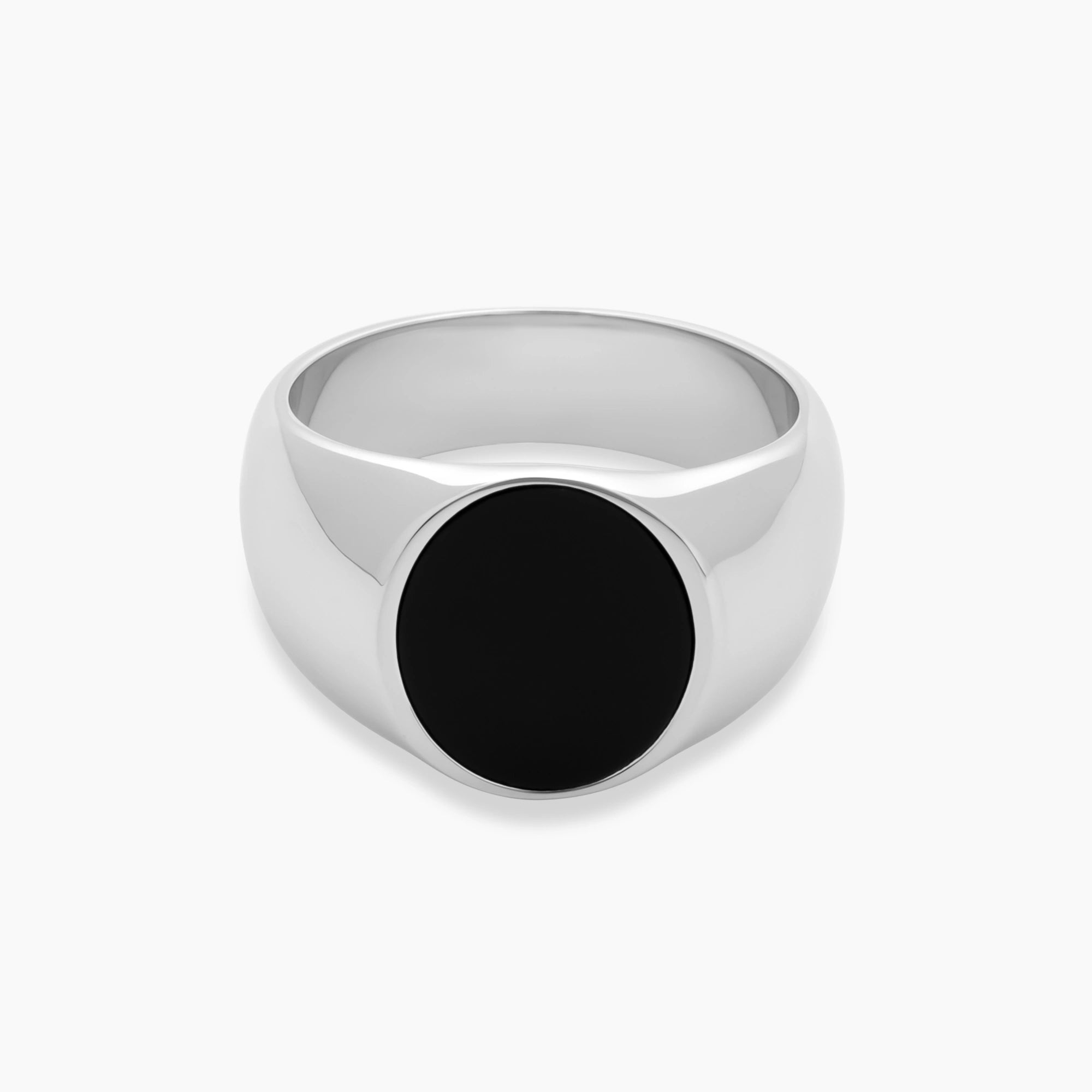 STG SILVER onyx signet ring