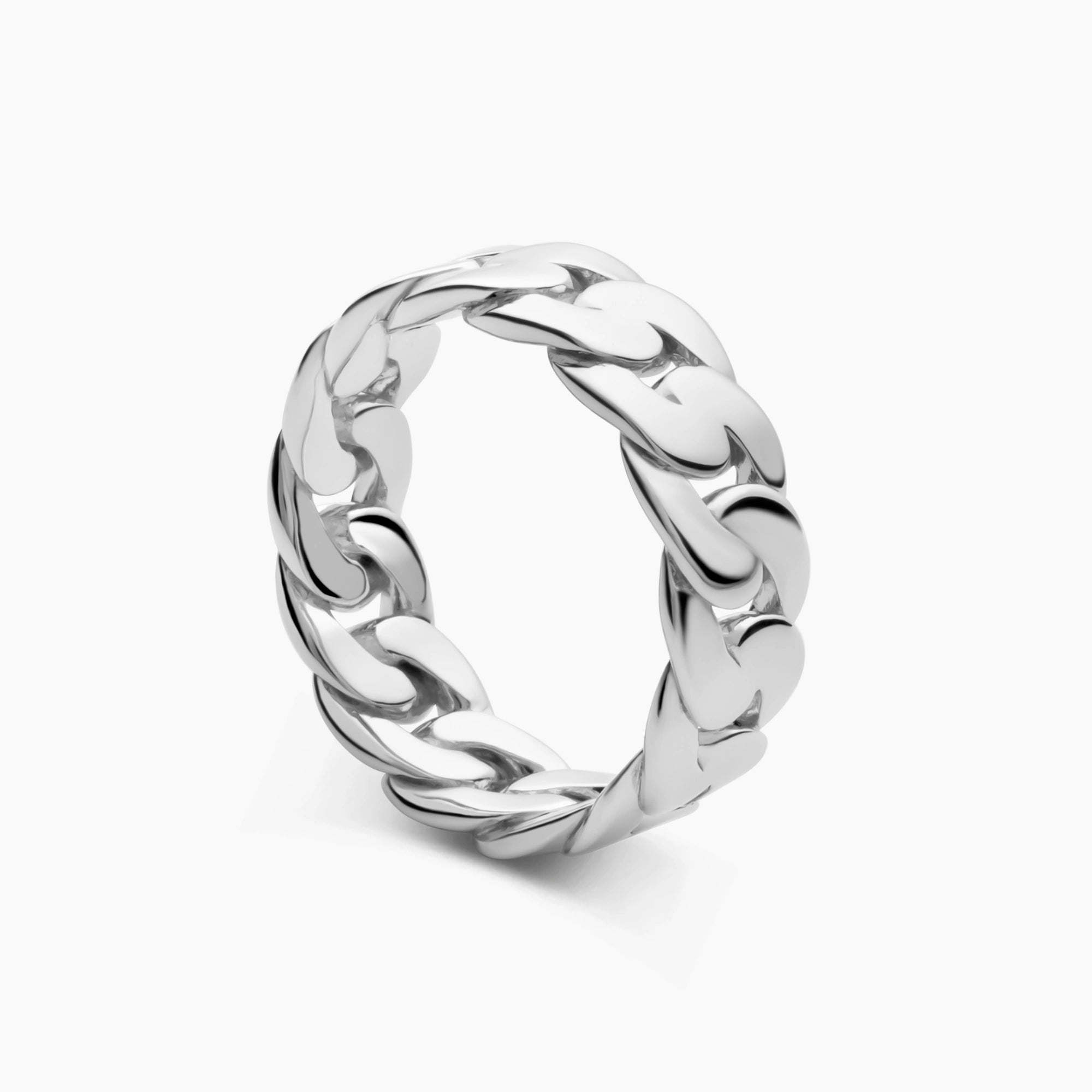Polished Cuban Ring Sterling Silver