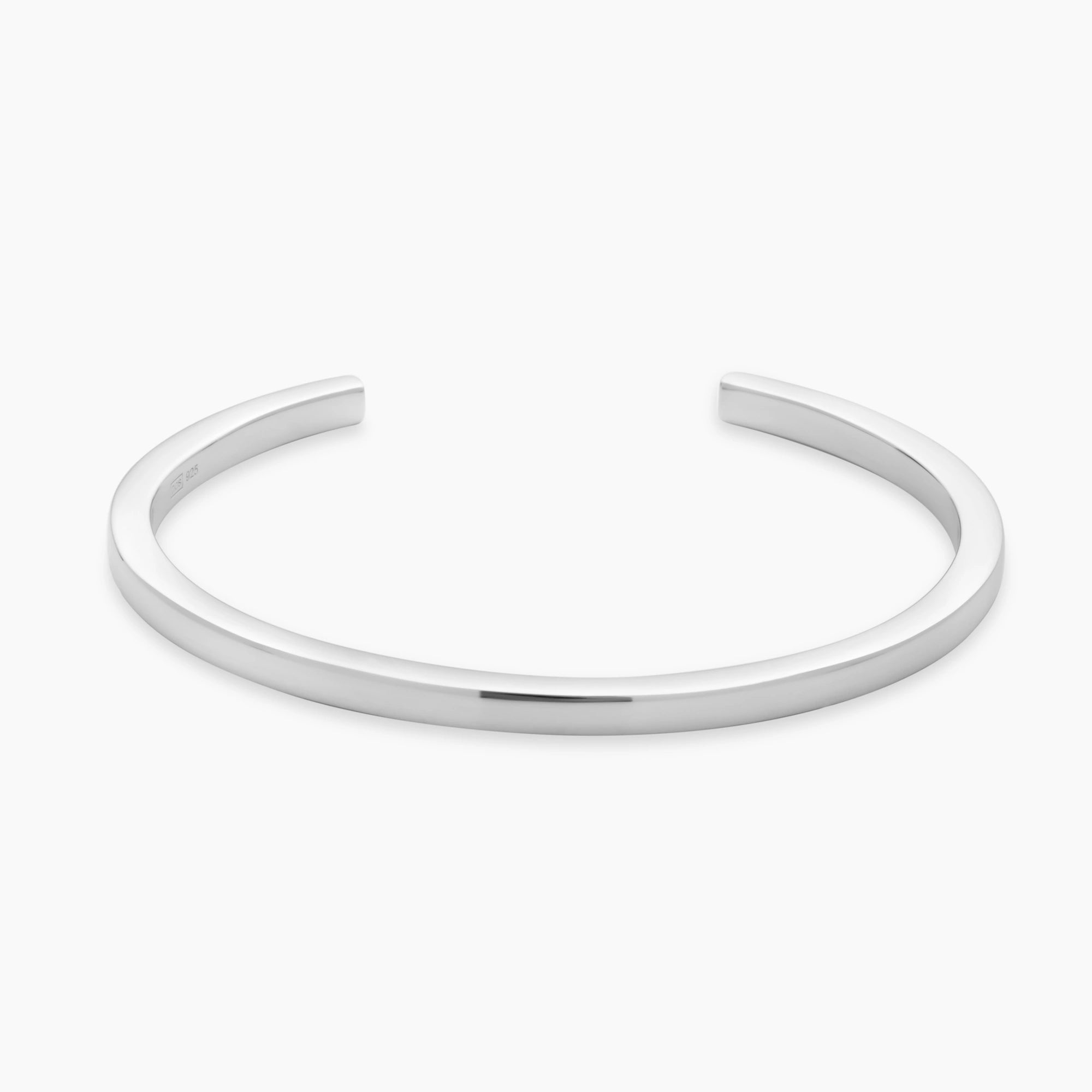 Polished Cuff Bracelet 4mm Sterling Silver