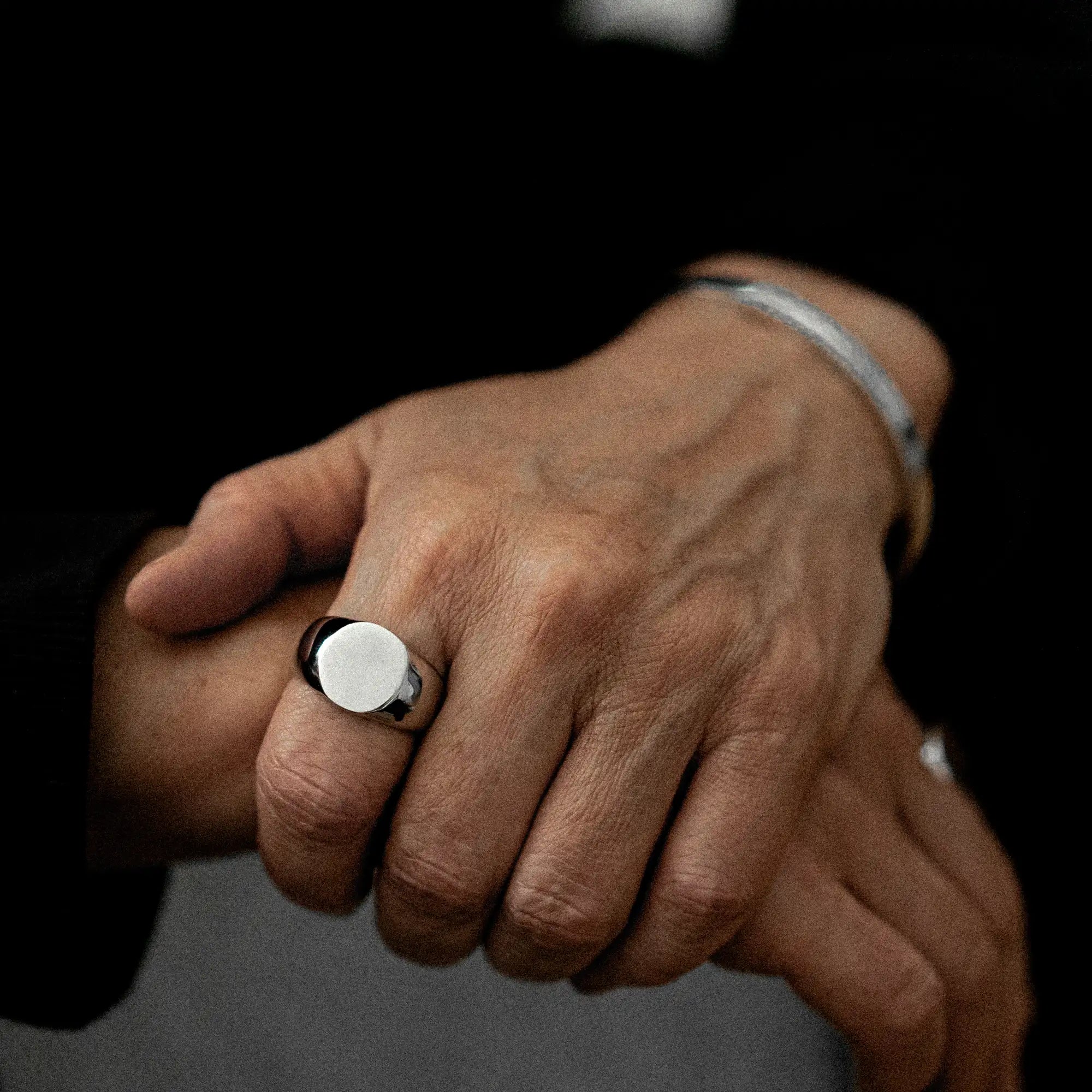 Polished Oval Signet Ring Sterling Silver