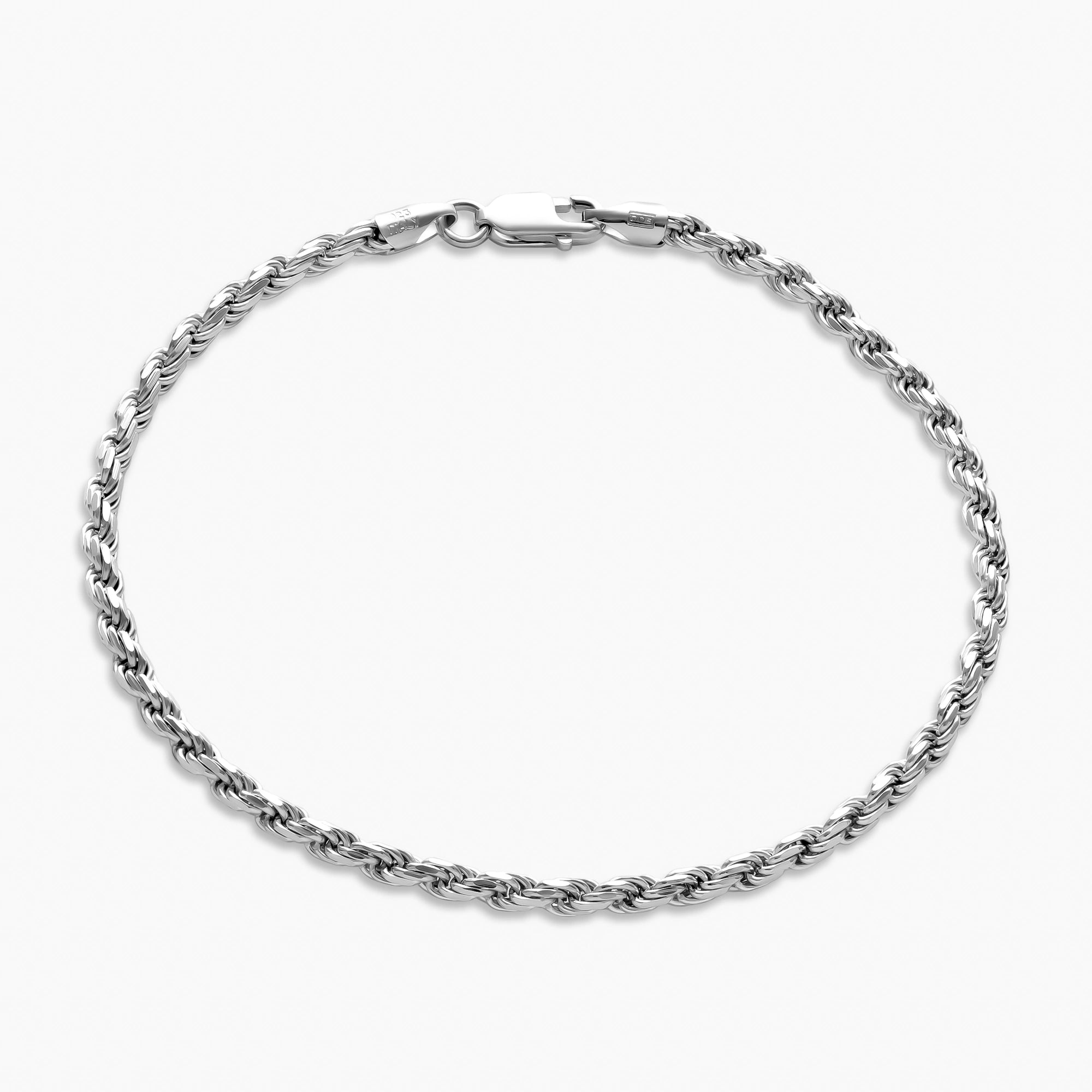 Rope Bracelet - 2.5mm - Men's Sterling Silver Bracelet
