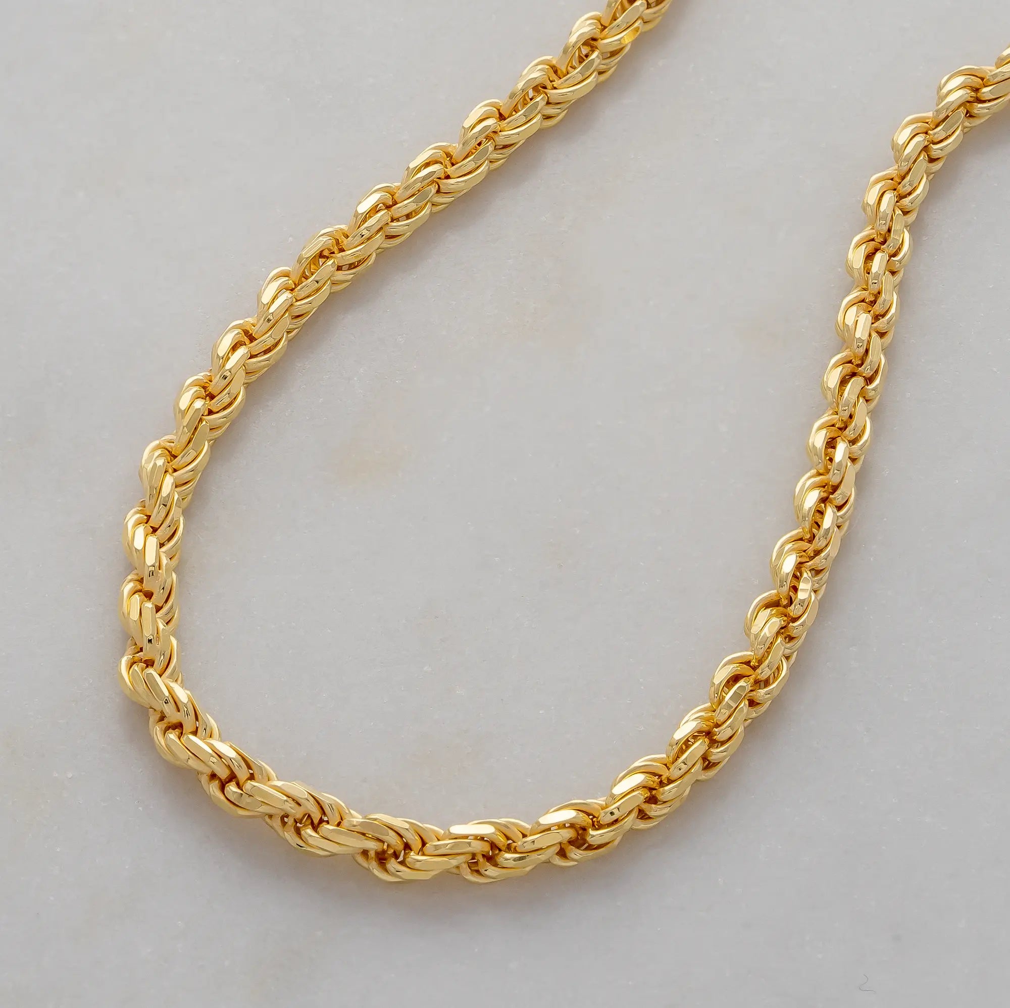 4mm Rope Chain Set Gold