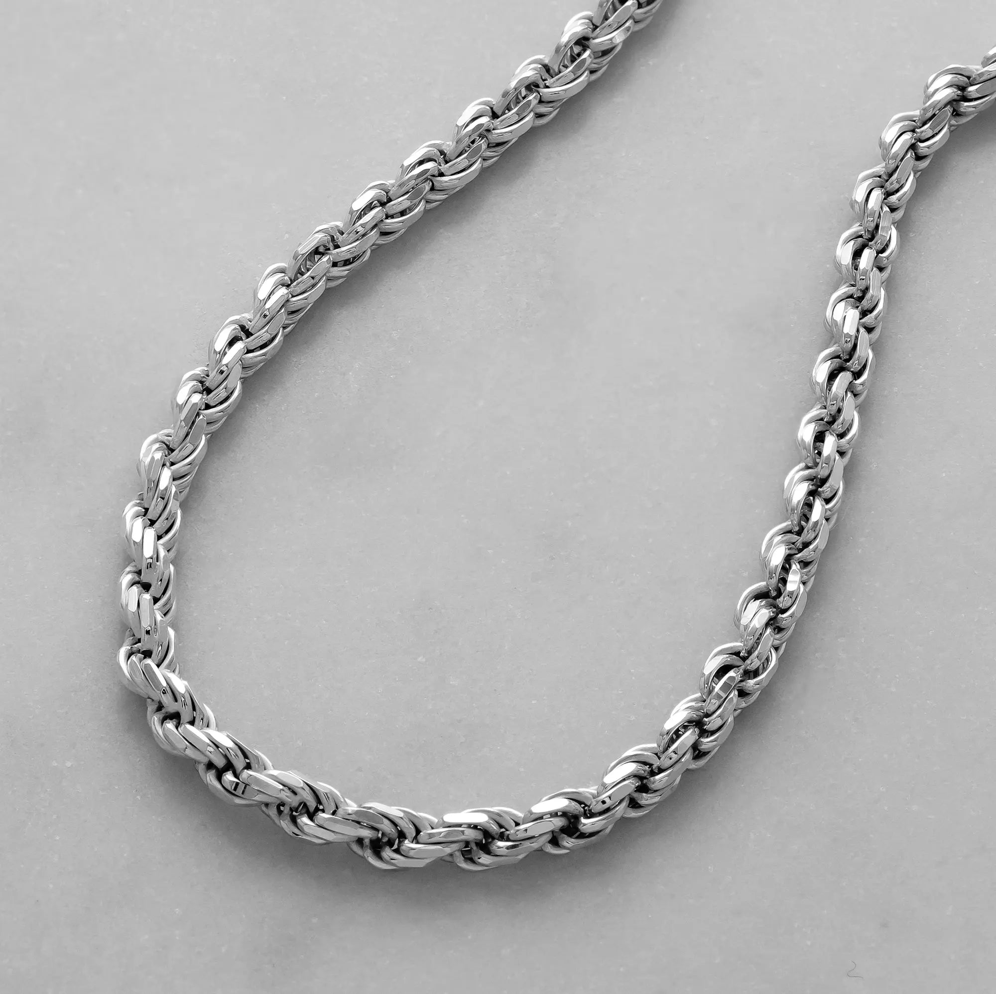 4mm Rope Chain Set Silver