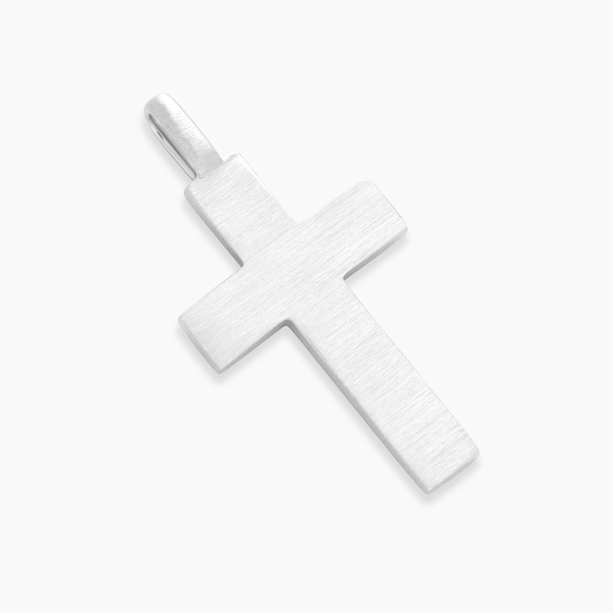 Sterling Silver Cross Pendant Brushed