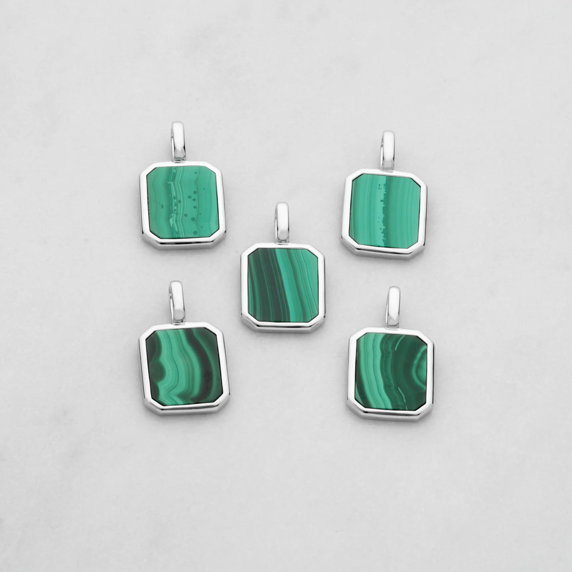 Sterling Silver Malachite Pendants