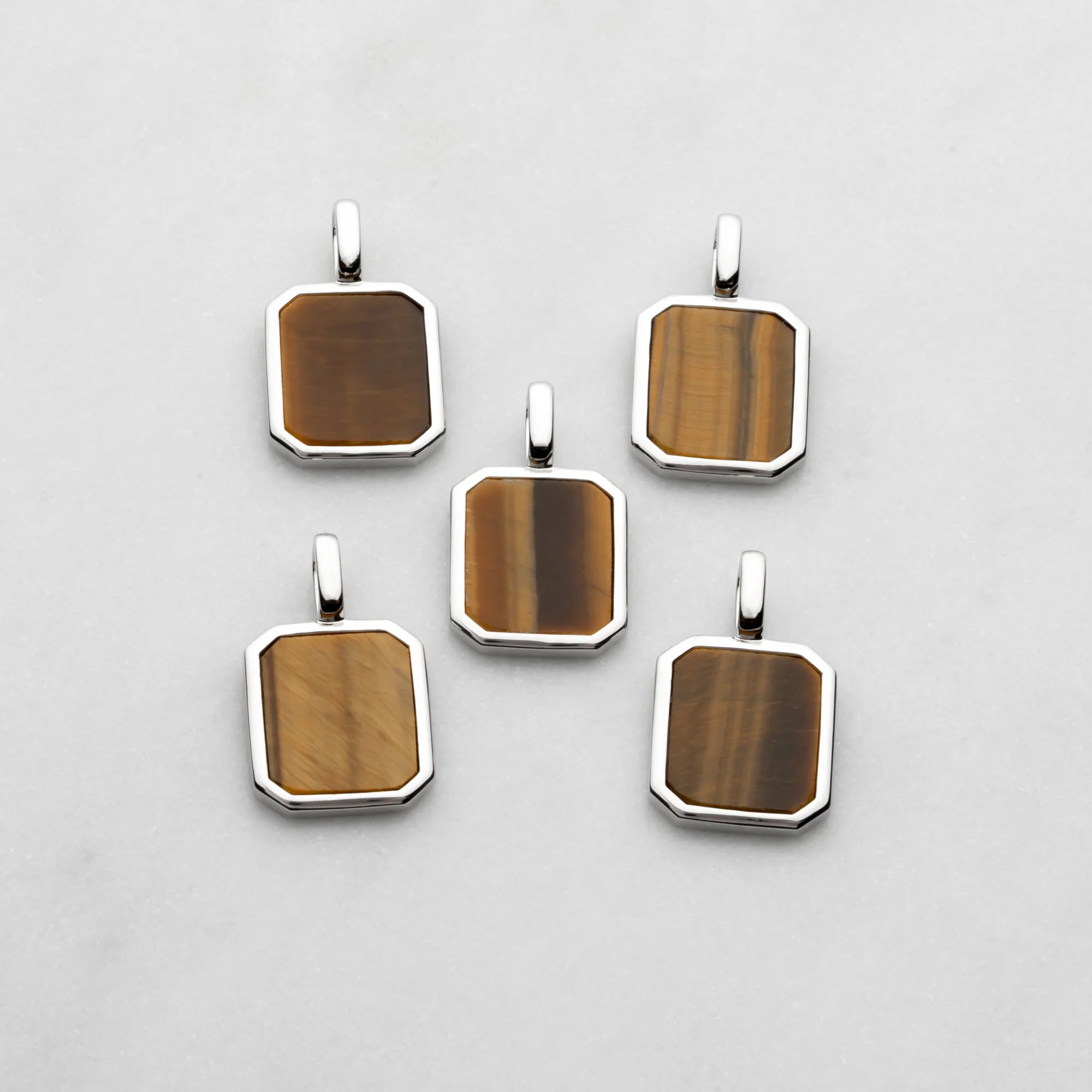 Sterling Silver Tiger Eye Pendants