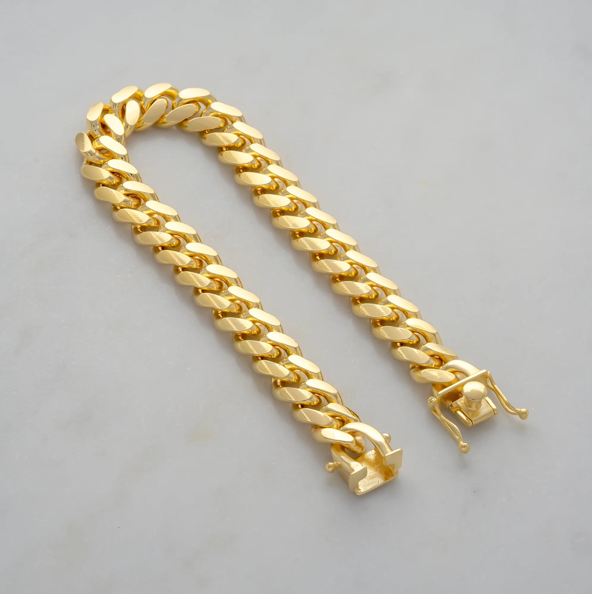 10mm Cuban Bracelet 18k Gold Vermeil
