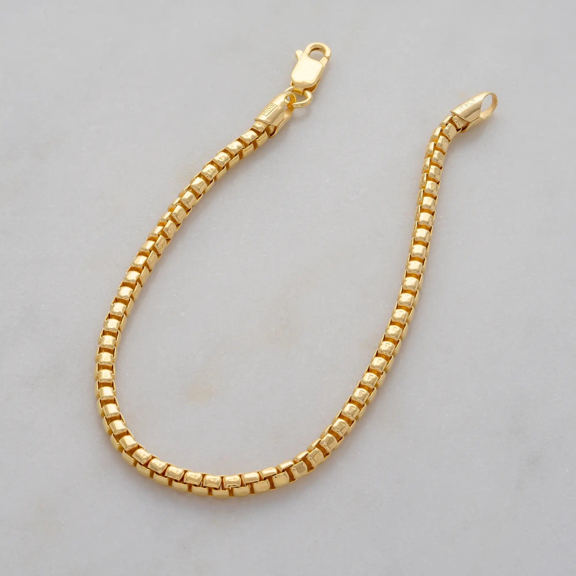3mm Gold Box Bracelet