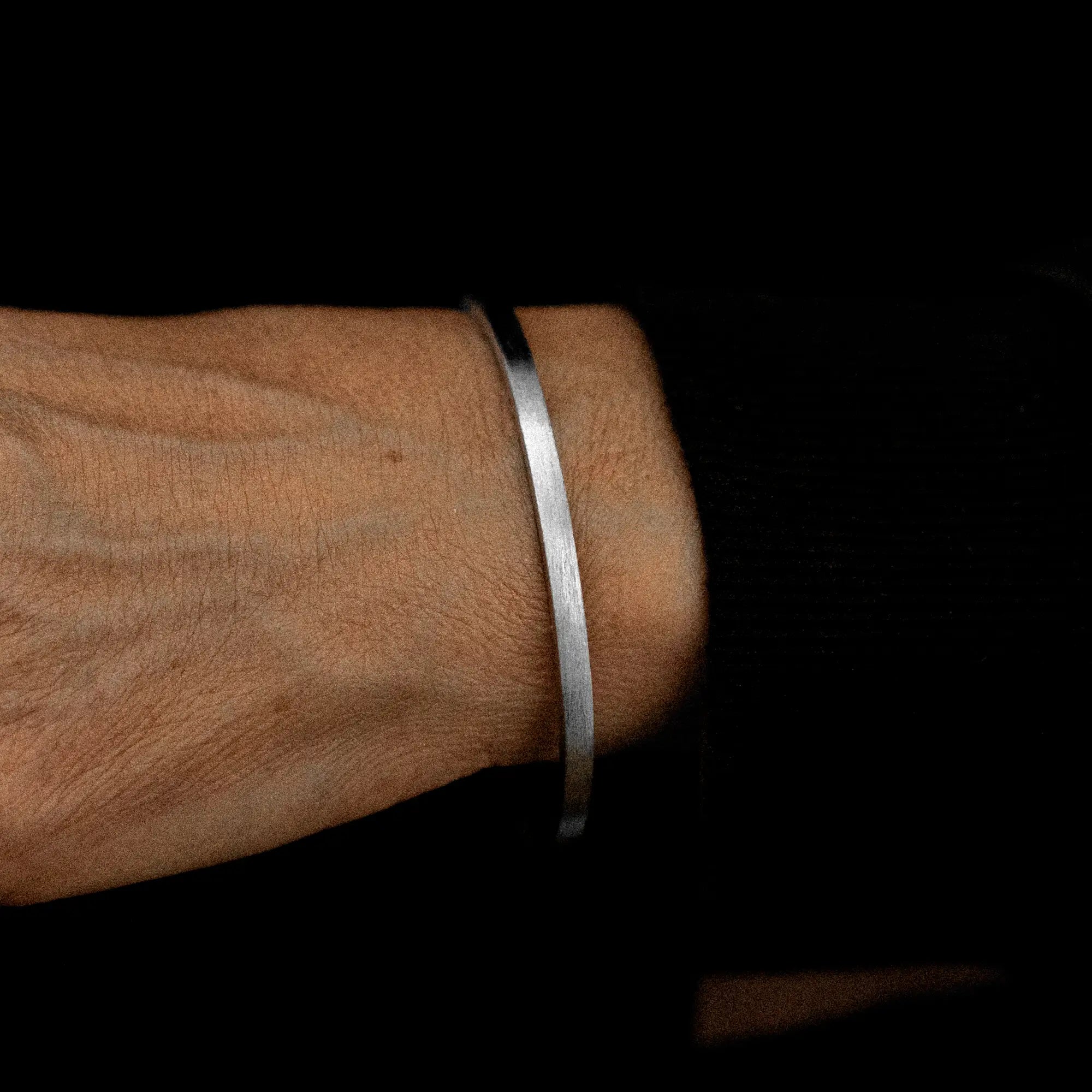 Brushed Cuff Bracelet 4mm Sterling Silver