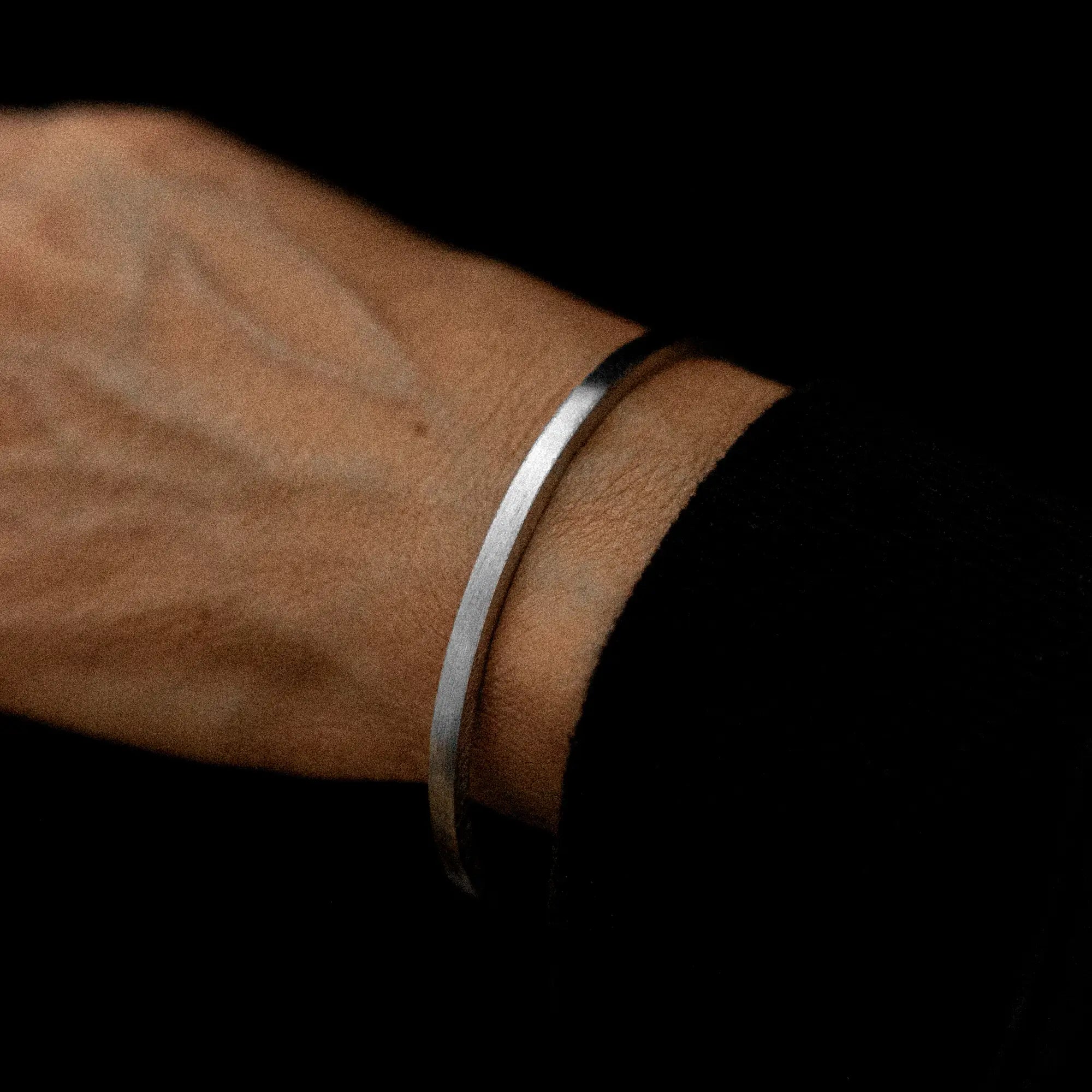 Brushed Cuff Bracelet 4mm Sterling Silver