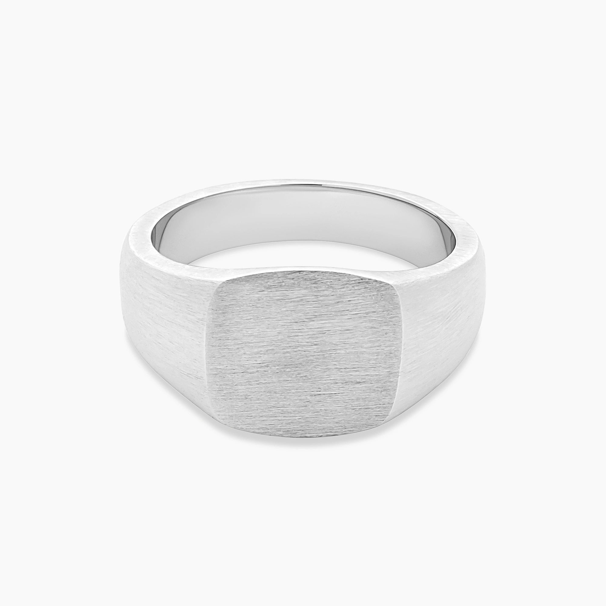 Signet Ring - Brushed - Men's Sterling Silver Signet Ring
