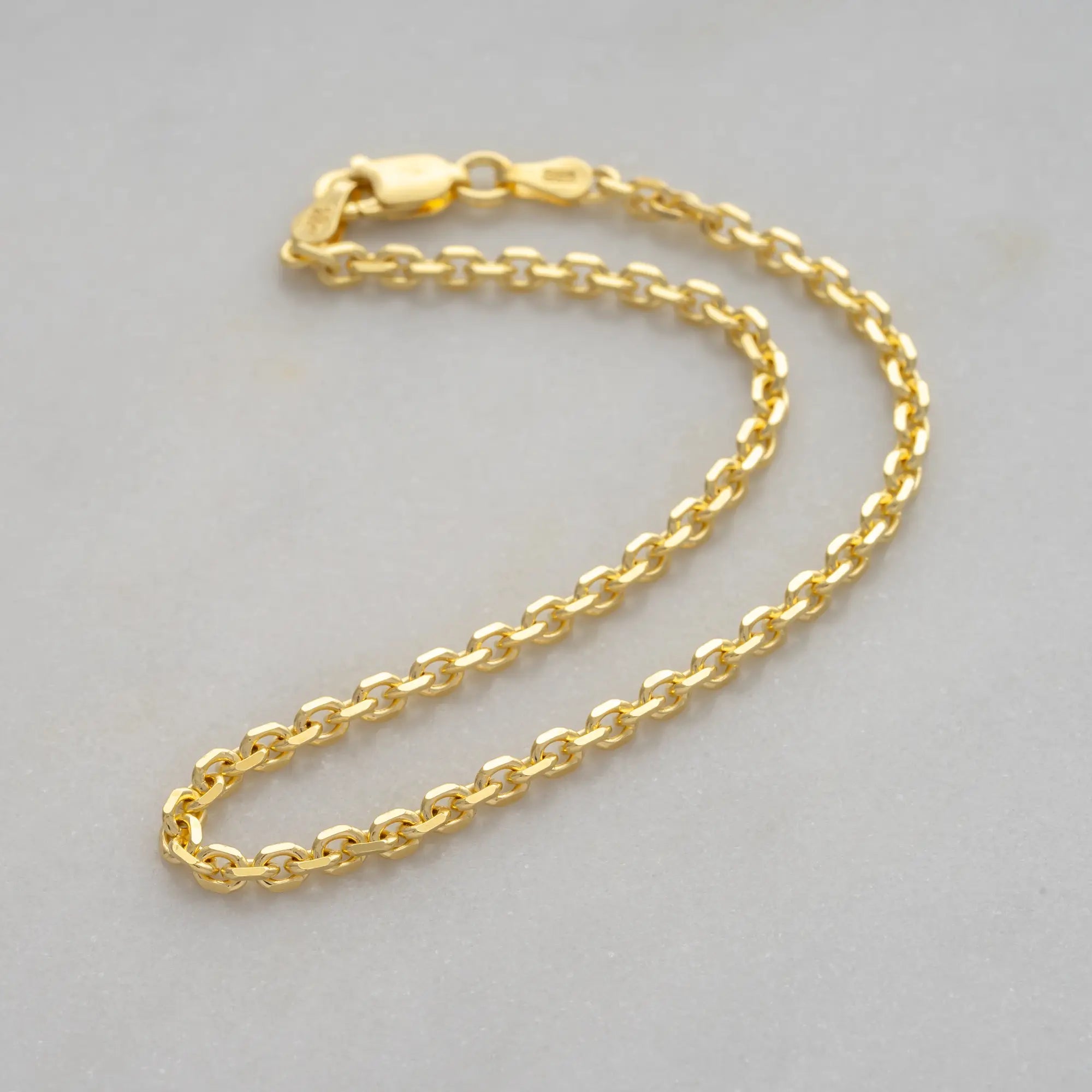 Cable Bracelet 2mm in 18k Gold Vermeil - Front