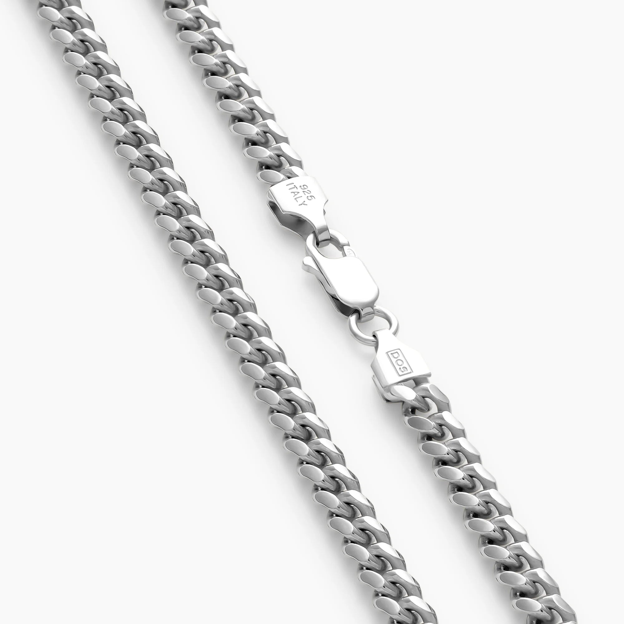Clasp on the 5mm Silver Cuban Chain