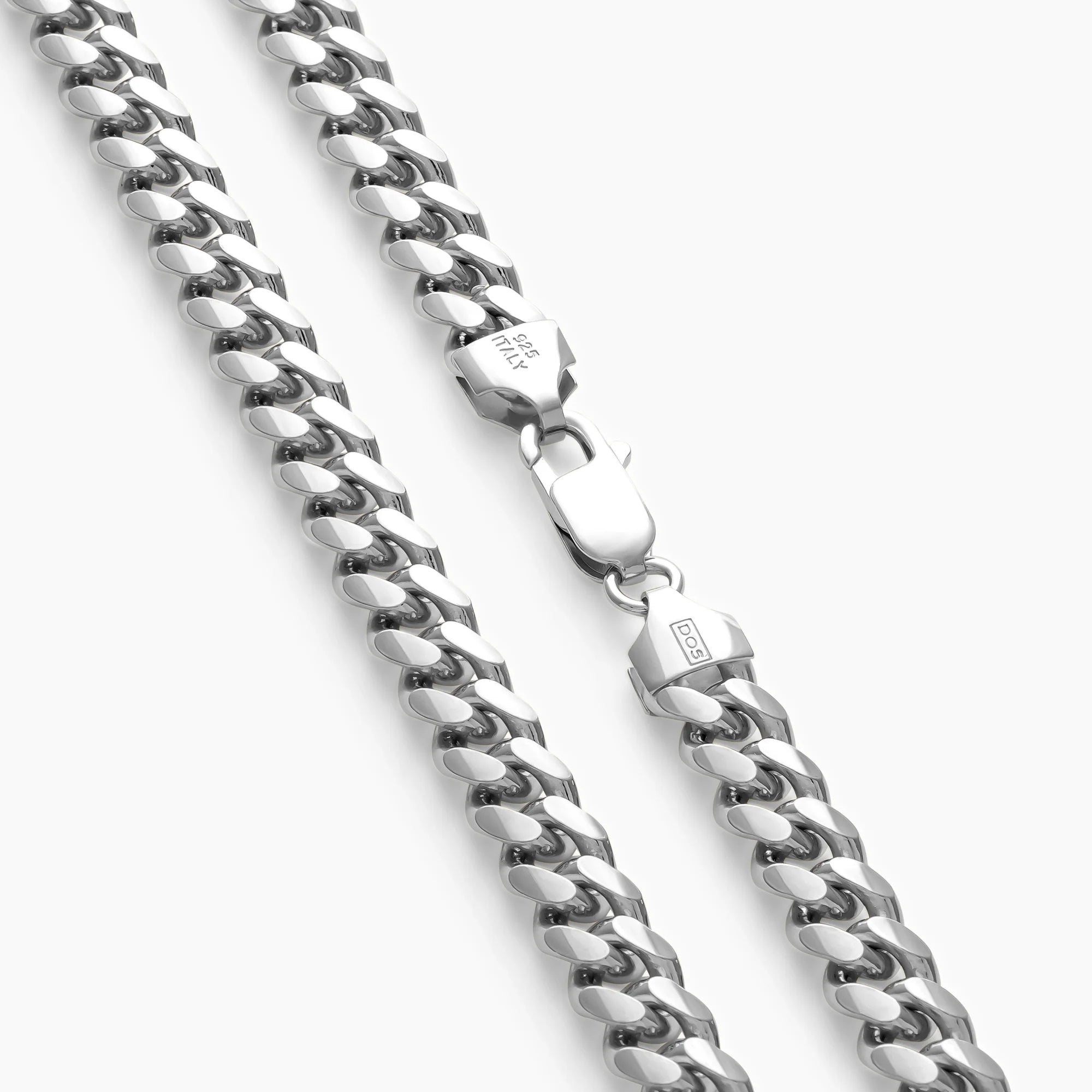 Clasp on the 7mm Silver Cuban Chain