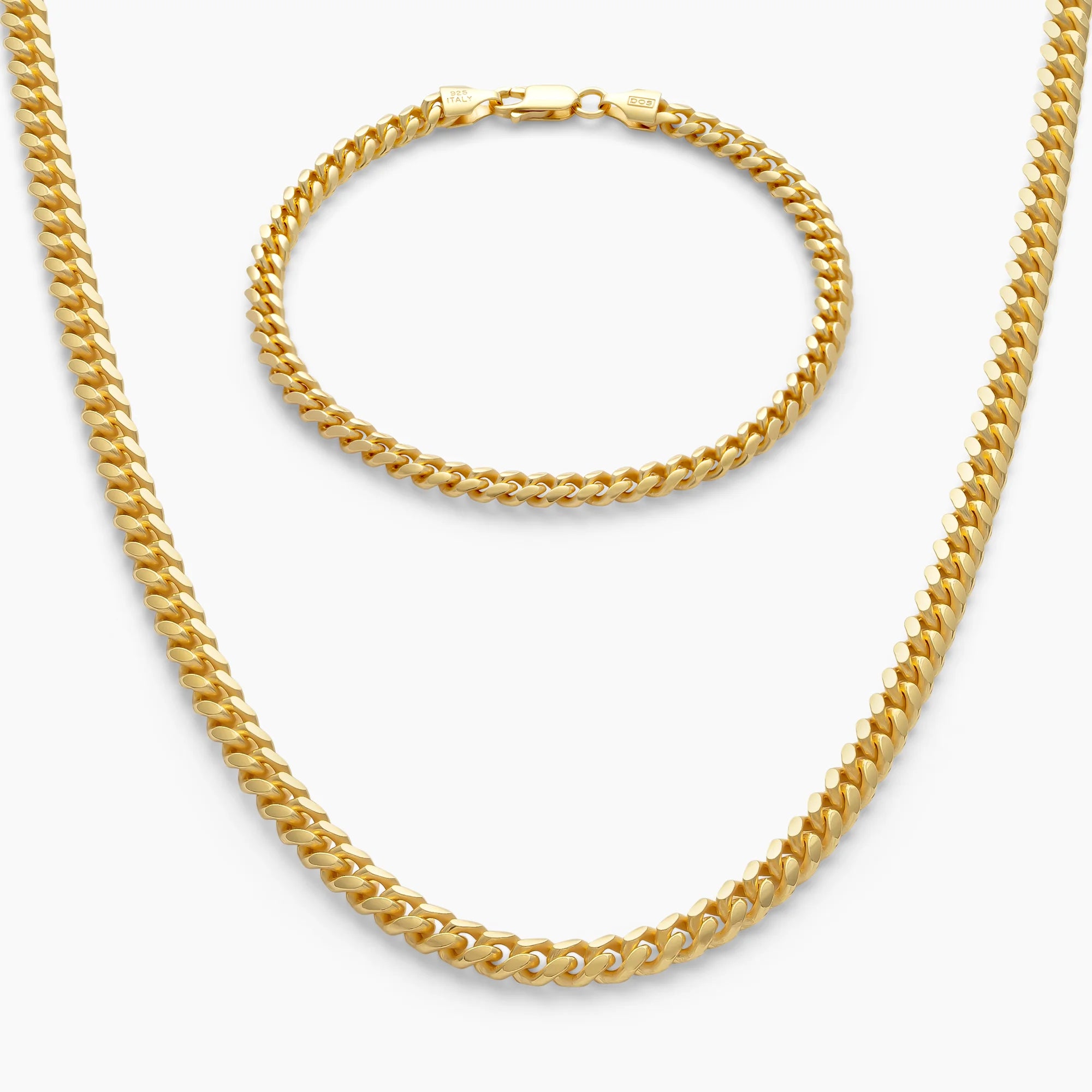 Cuban Link Set 5mm in 18k Gold Vermeil