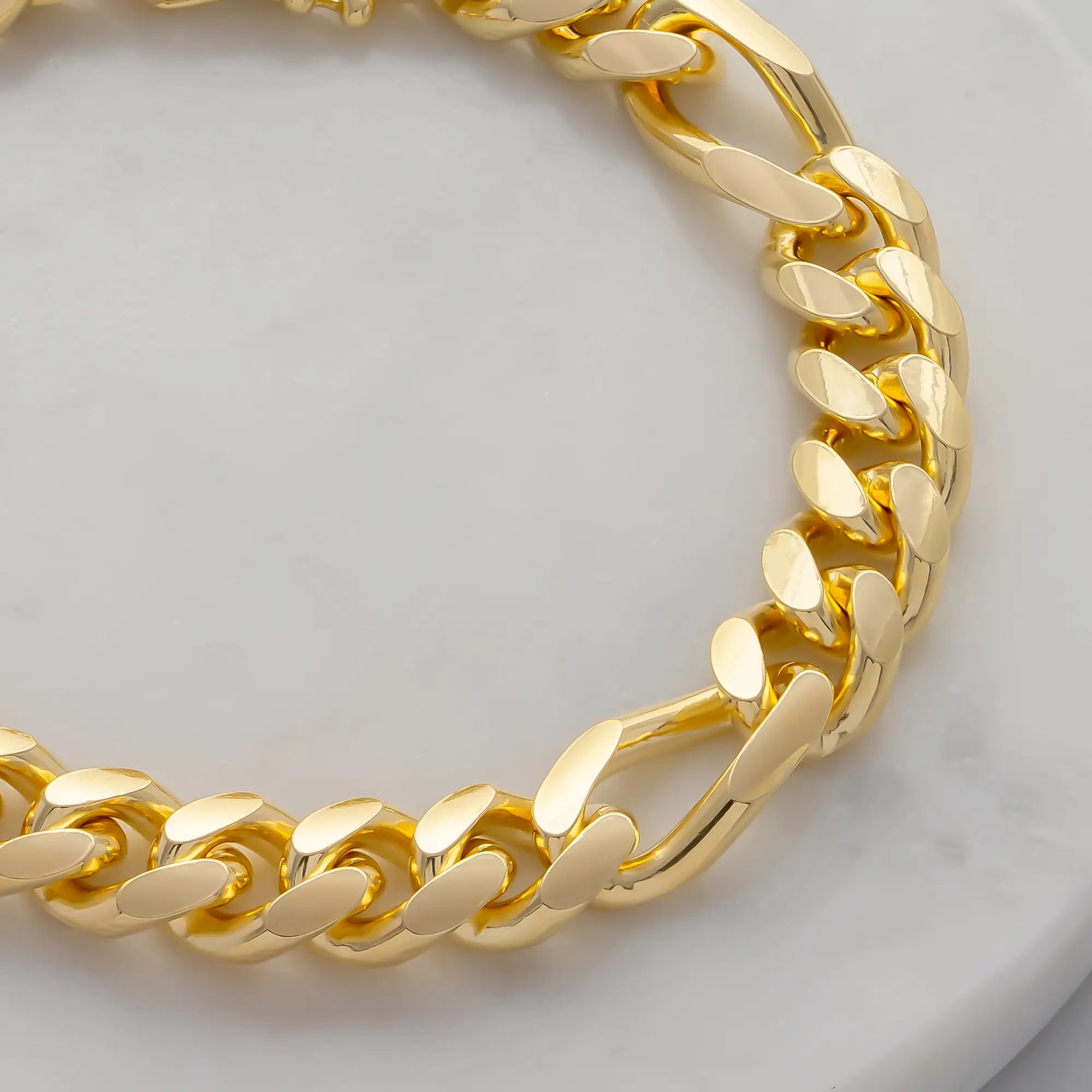 10mm Figaro Gold Bracelet